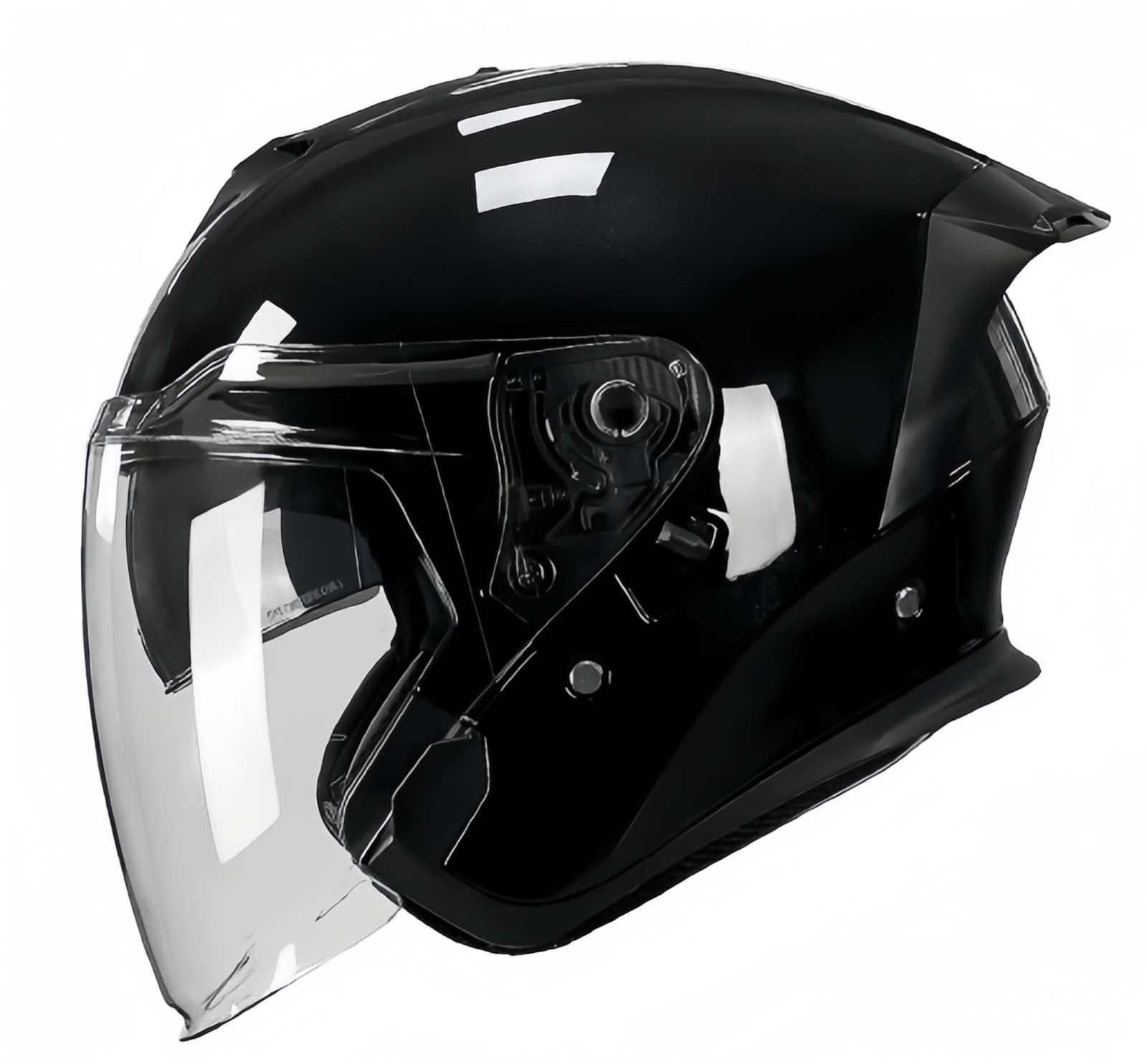 Offener Motorradhelm, Motorradhelme, 3/4-Doppelbrille, Herausnehmbare Liner-Ohrenschützer, ECE-Zertifizierung Für Männer Und Frauen A,L59-60CM von BDBRHFG