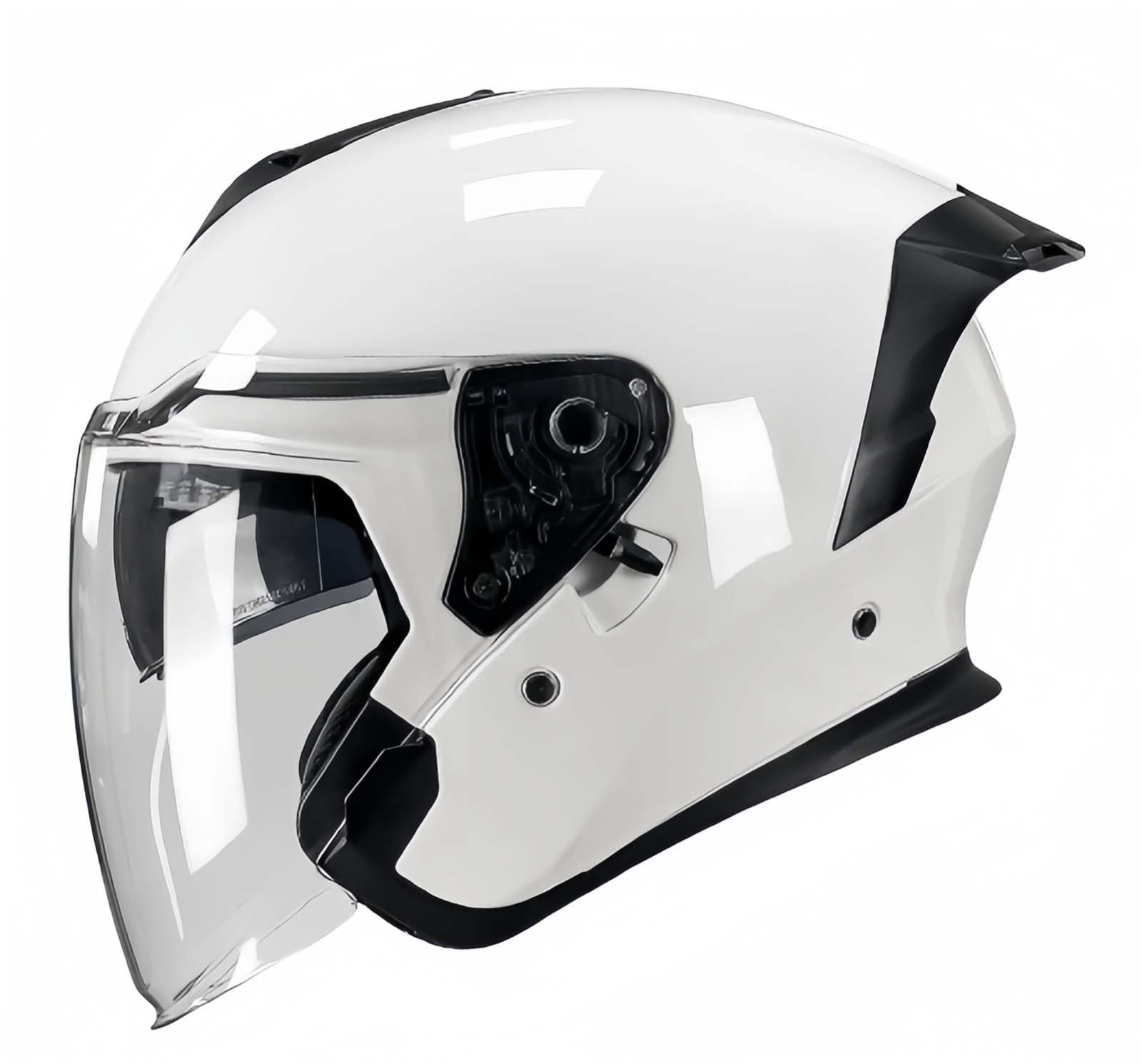 Offener Motorradhelm, Motorradhelme, 3/4-Doppelbrille, Herausnehmbare Liner-Ohrenschützer, ECE-Zertifizierung Für Männer Und Frauen D,M57-58CM von BDBRHFG