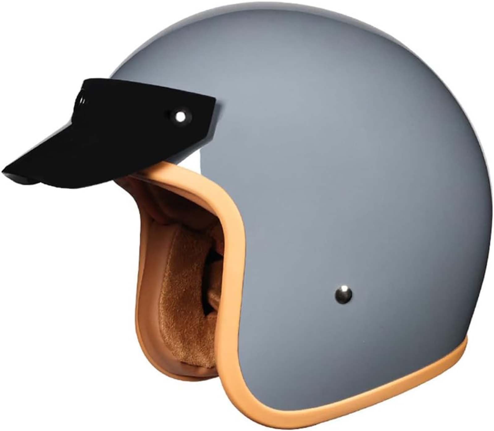 Retro-Helm 3/4-Helm, Roller Moped-Helm, Retro-Halbschalenhelm ECE-Zertifiziert, Moped Scooter Offenem Helm, Halbschale Helm, Für Herren Und Damen H,M57-58CM von BDBRHFG