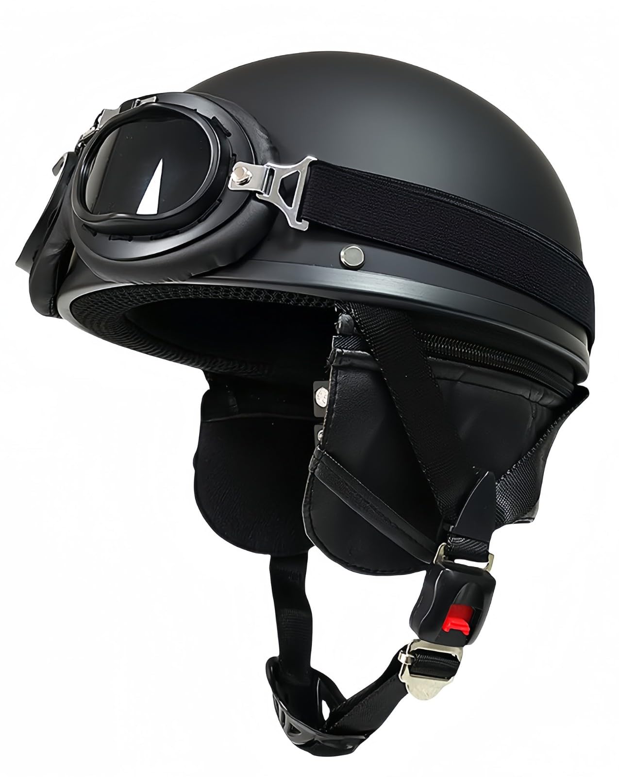 Retro-Motorradhelm, Moped-Helm mit Schutzbrille, Motorrad, Helikopter, Erwachsener, Street-Cruiser-Helm, Retro-Jet-Helm, ECE/DOT-Zulassung D,L59-60CM von BDBRHFG