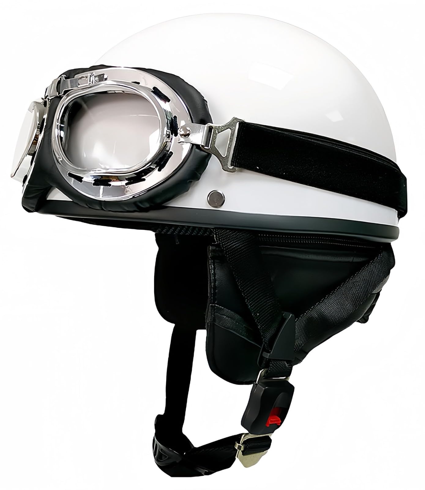 Retro-Motorradhelm, Moped-Helm mit Schutzbrille, Motorrad, Helikopter, Erwachsener, Street-Cruiser-Helm, Retro-Jet-Helm, ECE/DOT-Zulassung E,L59-60CM von BDBRHFG