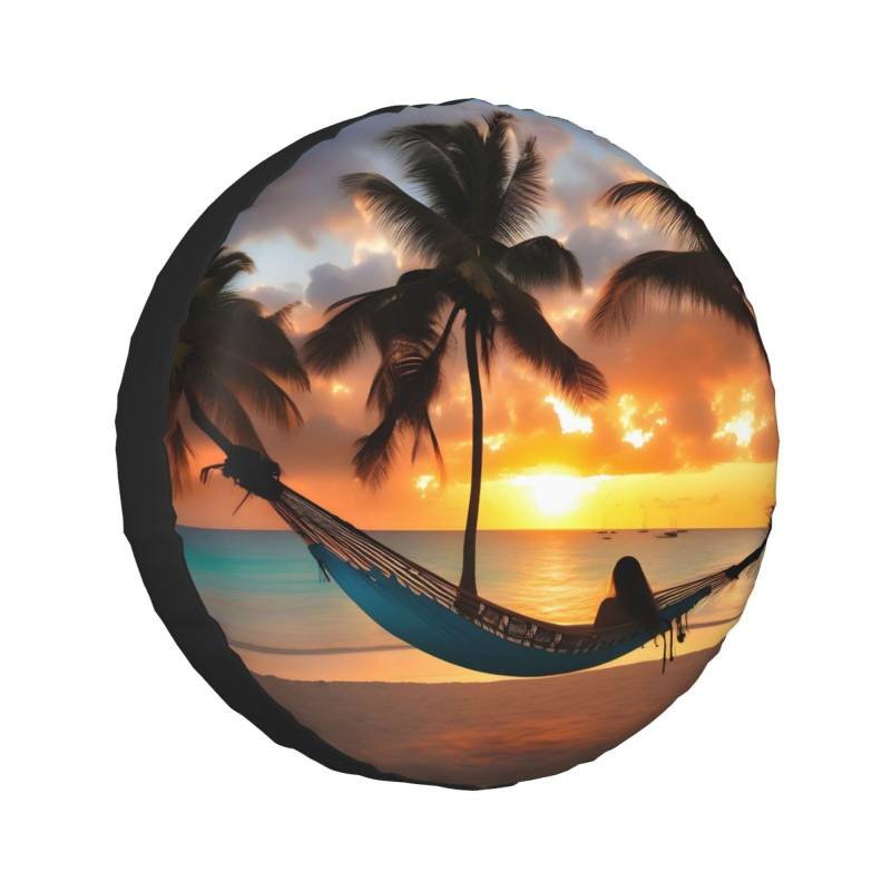 Coconut Beach Sonnenuntergang Hängematte Druck Ersatzreifen Abdeckung Wetterfest Universal Radschutz Wohnmobil Reise von BDDFN