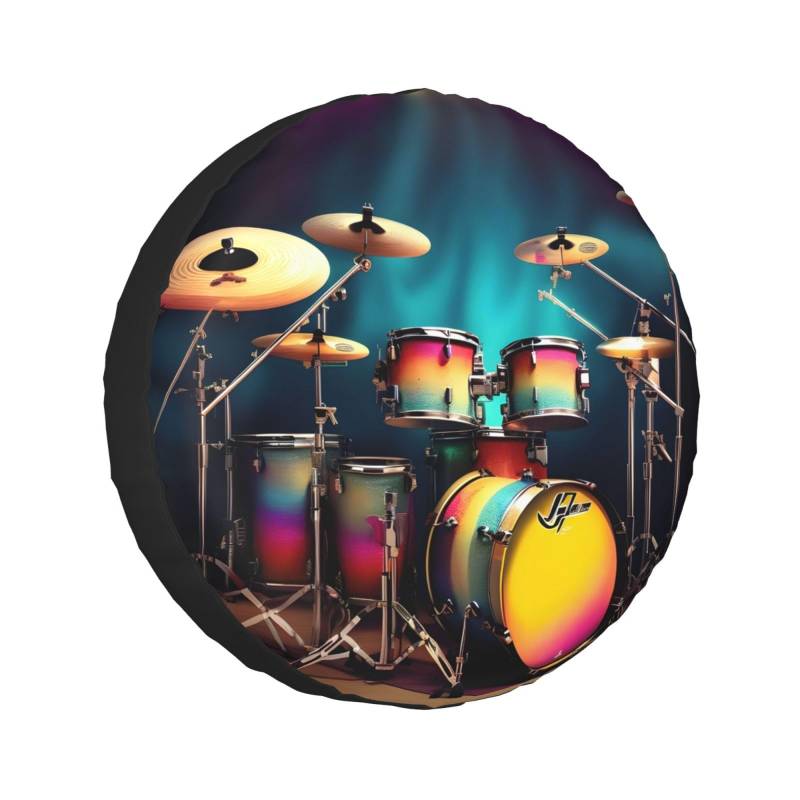 Cool Drums Set Print Ersatzreifenabdeckung Wetterfest Universal Radschoner Wohnmobil Reise von BDDFN