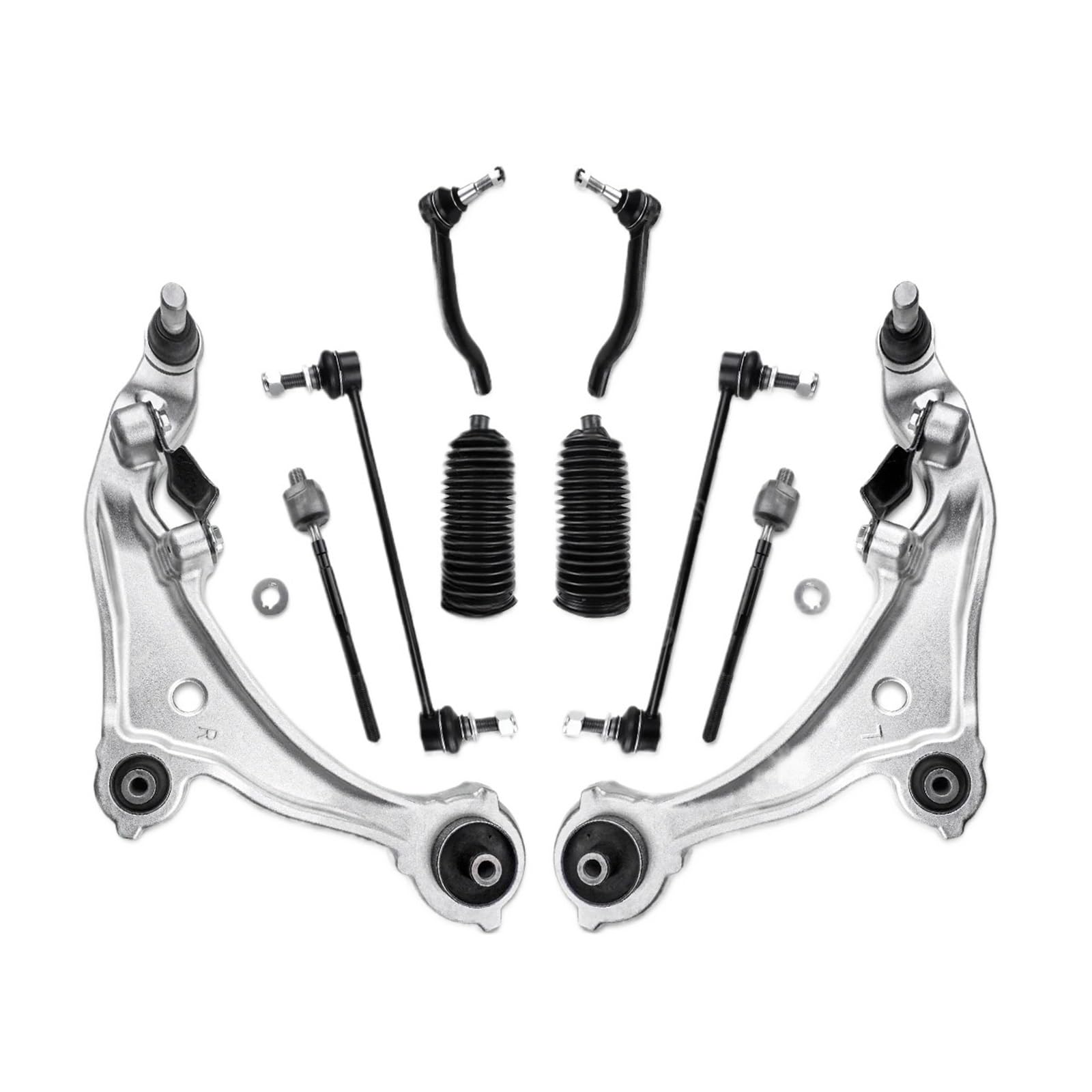 10 stücke Front Suspension Lower Arm Sway Bar Spurstangenköpfe Boot Kit Kompatibel for Nissan Altima 2007-2013 von BDGYJGFE