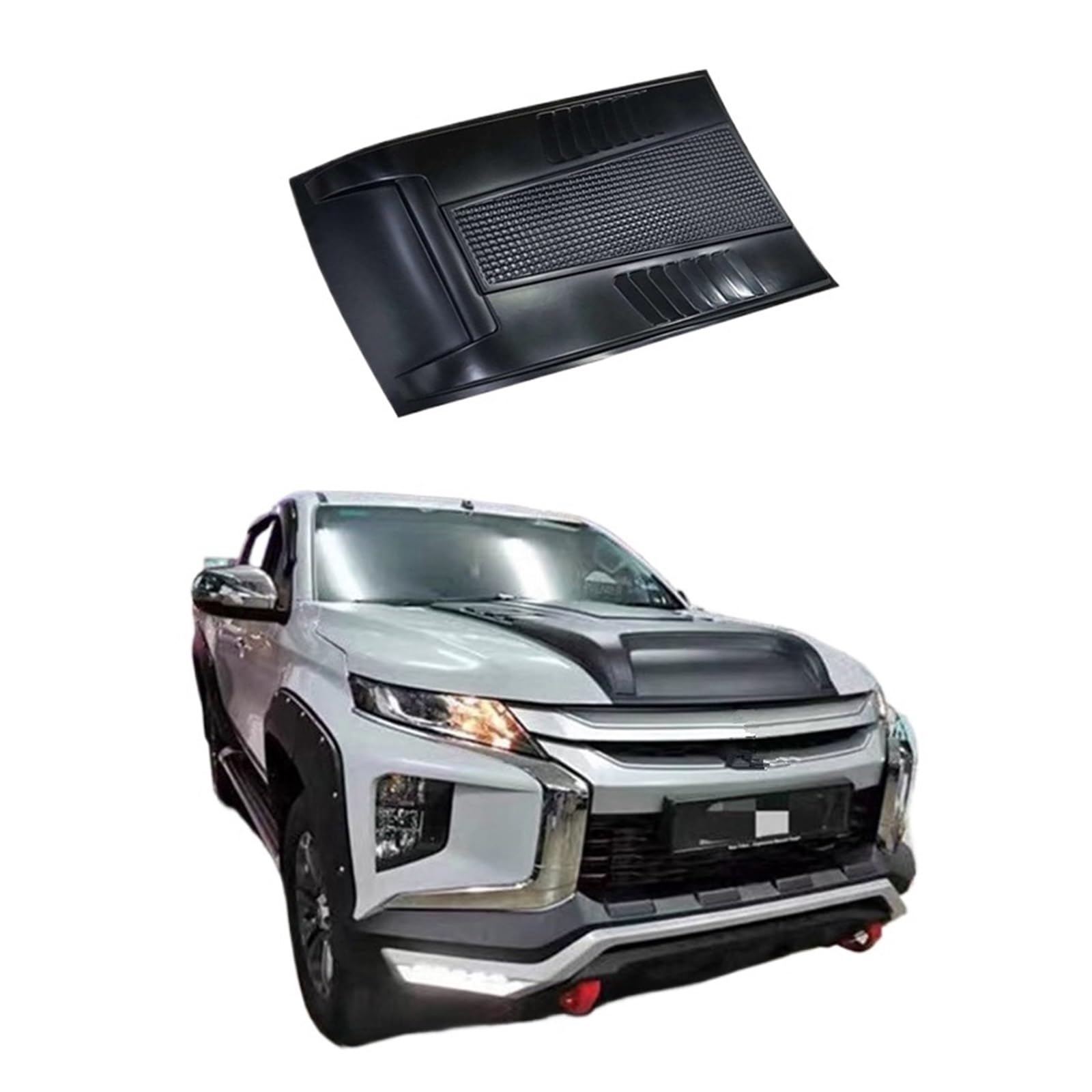 Auto 4x4 Off-road Truck Zubehör ABS Motorhaubenhaube Haubenabdeckung Kompatibel for Mitsubishi Triton L200 2019 2020 2021 von BDGYJGFE