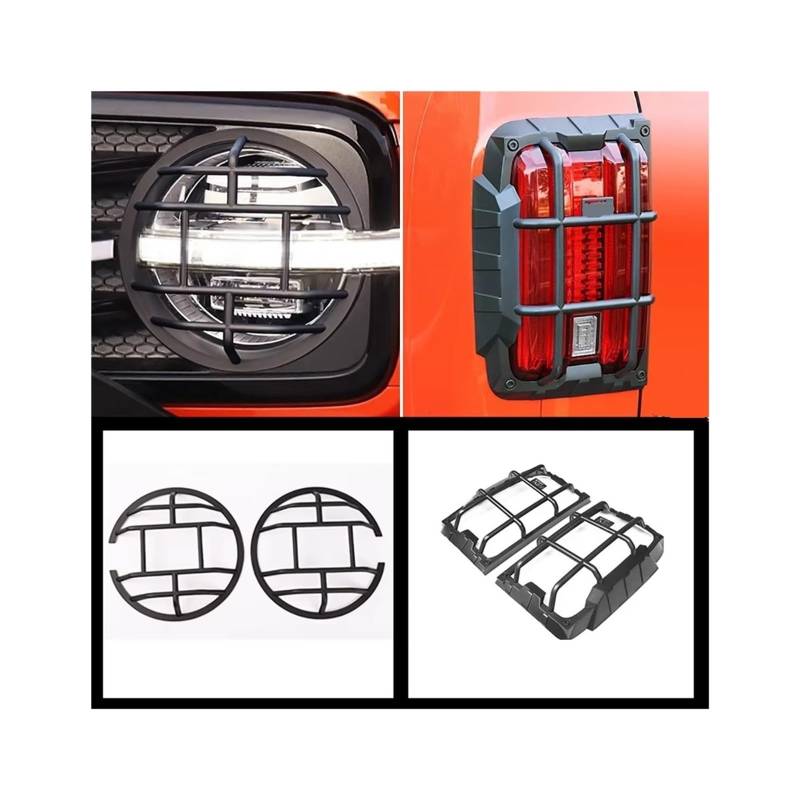 Auto-Rücklichtabdeckung Kompatibel for Tank 300 2022 2023 2024 2025 Frontscheinwerferabdeckung Rückleuchtenabdeckung Außenschutzzubehör(Style D) von BDGYJGFE