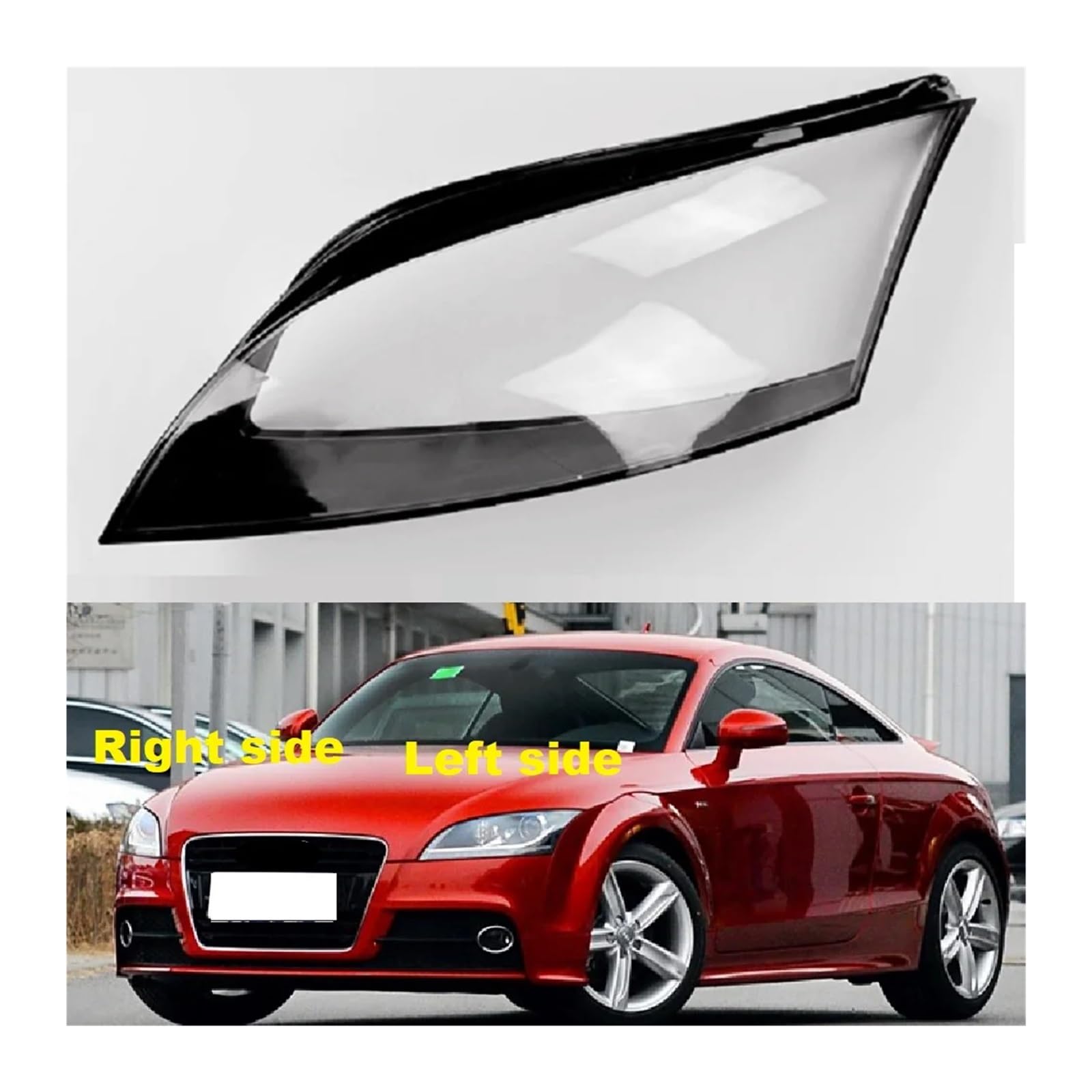 Autoscheinwerferlinse, kompatibel mit Audi TT 2008 2009 2010 2011 2012 2013 2014, transparente Schale, Scheinwerferglas, ersetzt die Originalabdeckung(2PCS right and left) von BDGYJGFE