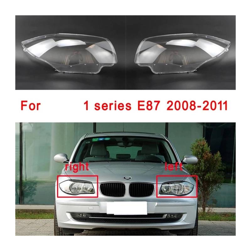 Kompatibel for BMW 1er E87 2004-2011 Autoscheinwerferabdeckung Objektivglasschale Masken Scheinwerfer transparente Lampenschirmlampe(Right and left) von BDGYJGFE