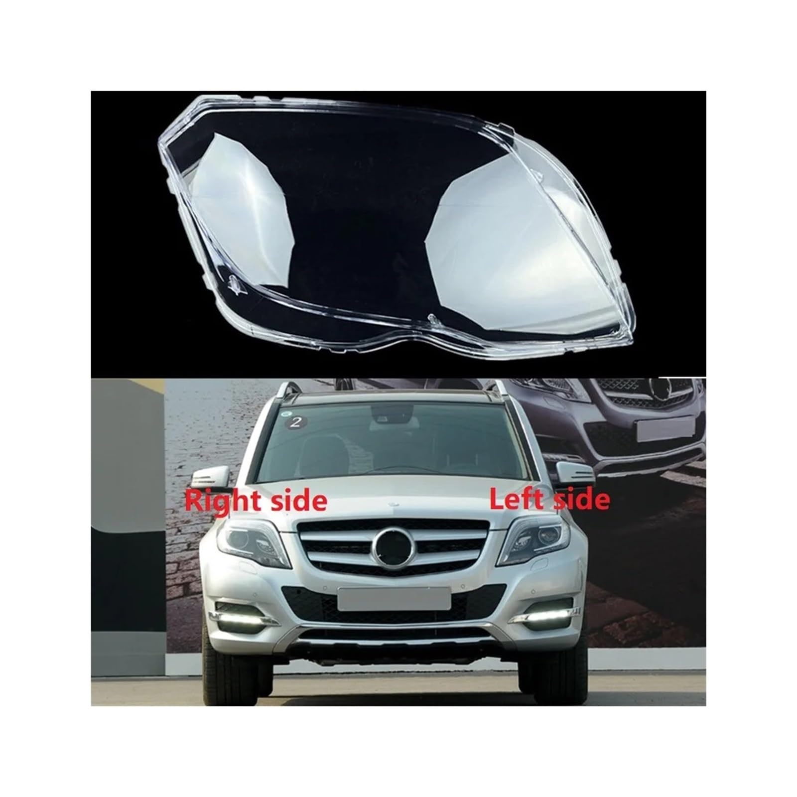 Kompatibel for Benz GLK GLK200 GLK260 GLK300 GLK350 2013 2014 2015 Autoscheinwerferglas Lampenschale Scheinwerferobjektivabdeckung Transparenter Lampenschirm(Left and Right) von BDGYJGFE