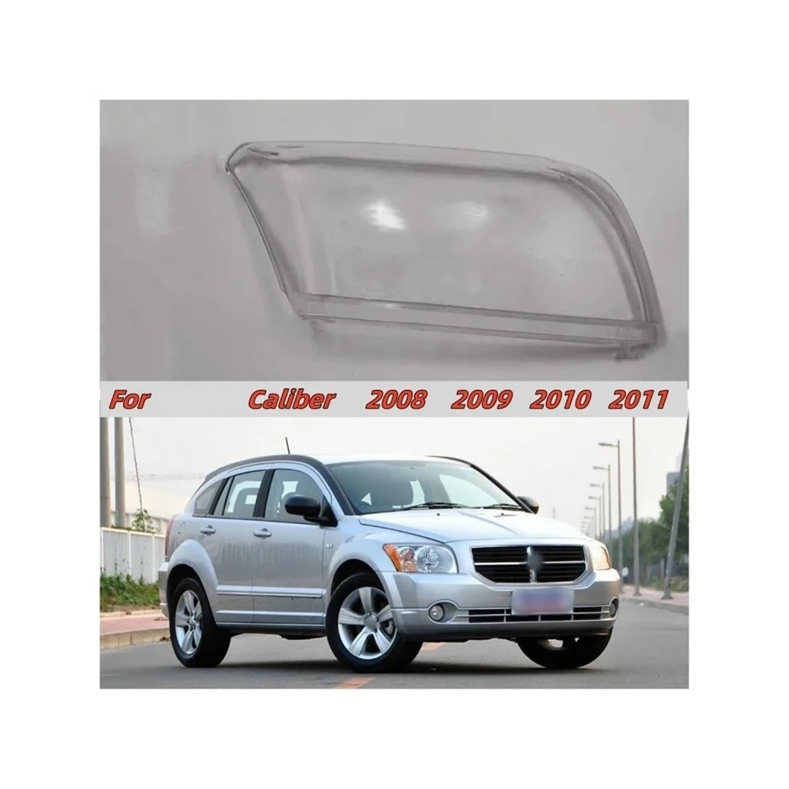 Kompatibel for Dodge Caliber 2008 2009 2010 2011 Autoscheinwerferschale Scheinwerferabdeckung Scheinwerferlinse Scheinwerferglas(Left) von BDGYJGFE