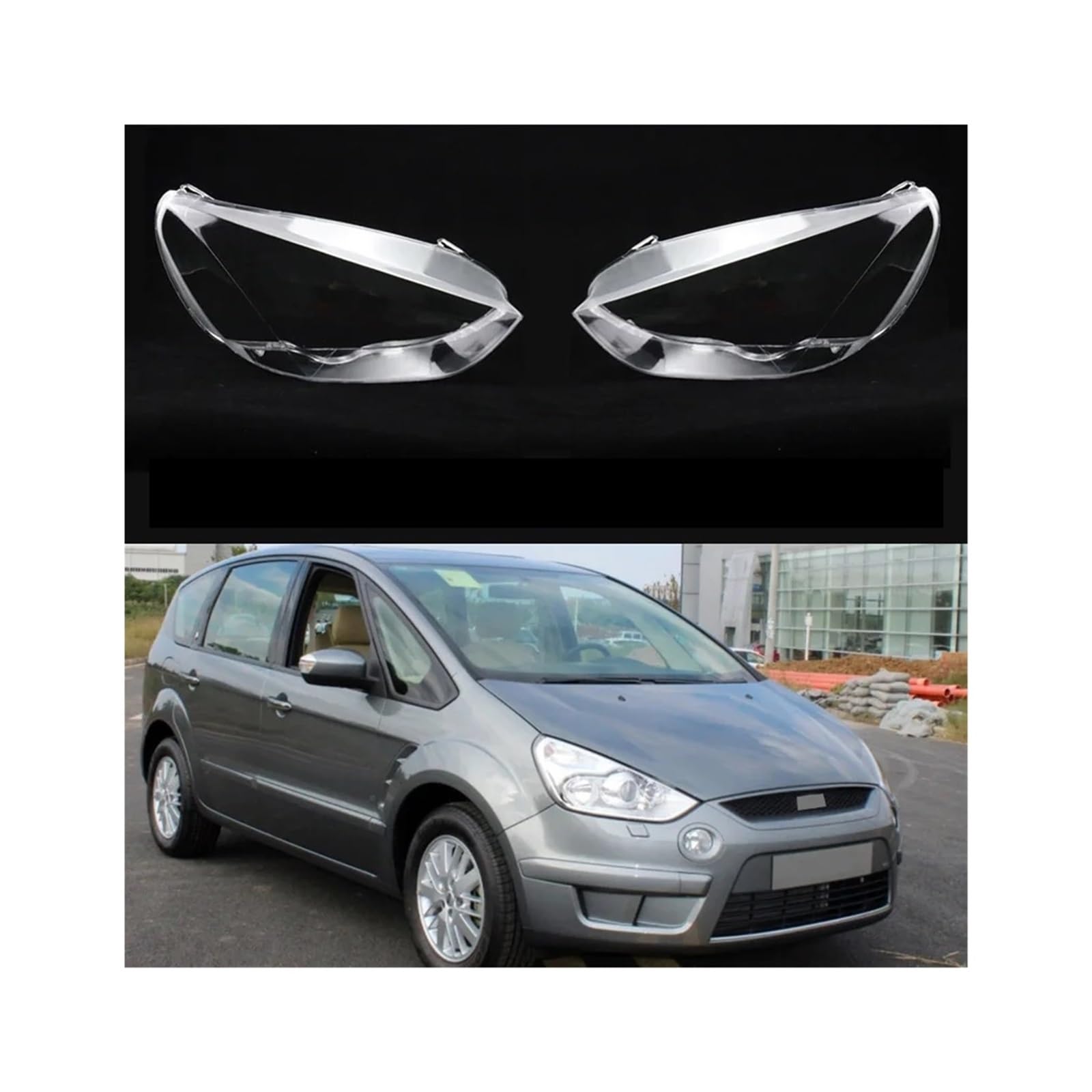 Kompatibel for Ford S-MAX 2007 2008 Frontscheinwerferabdeckung Lampenschirm Scheinwerfer Scheinwerferschale Linse Plexiglas Autoersatzteile(Right) von BDGYJGFE