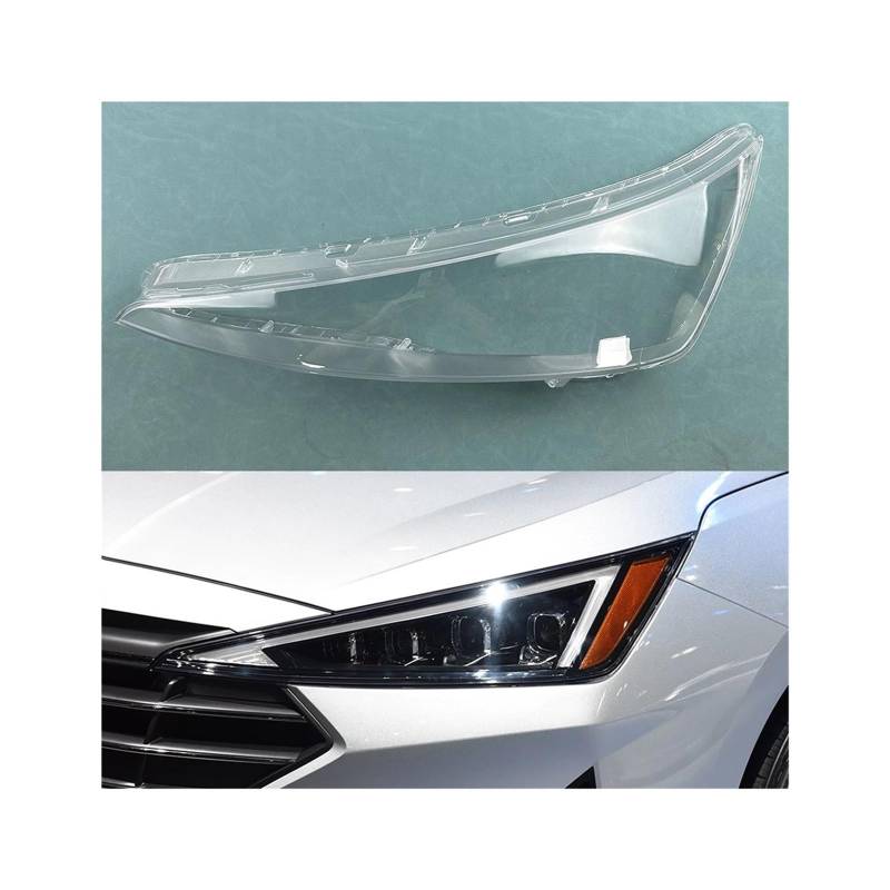 Kompatibel for Hyundai Elantra 2019 2020 Scheinwerferabdeckung, transparente Maske, Scheinwerferlampenschale, Linse, ersetzt Original-Lampenschirm, Plexiglas(Left side) von BDGYJGFE