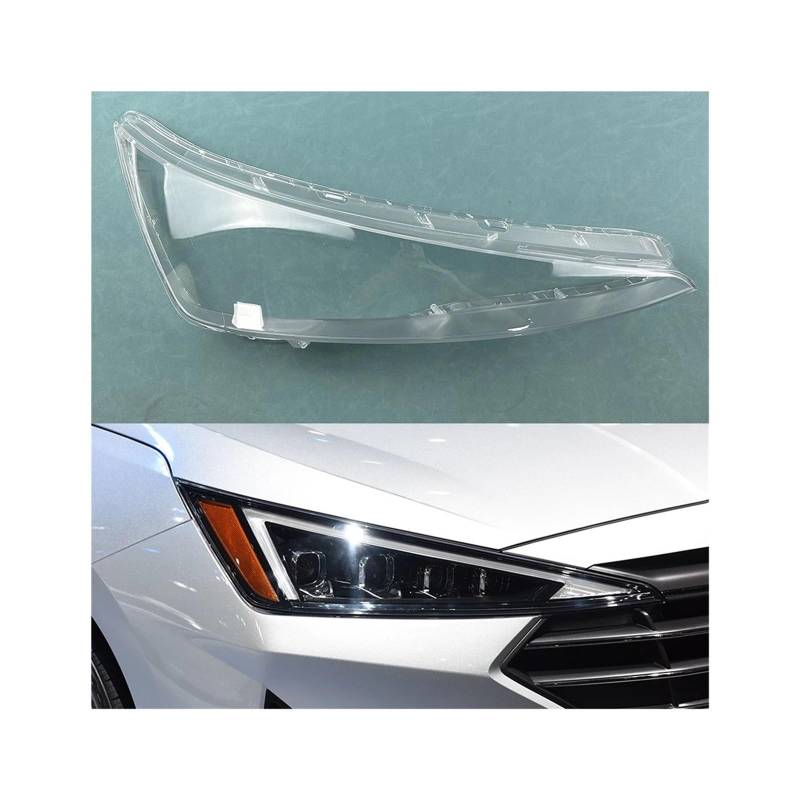 Kompatibel for Hyundai Elantra 2019 2020 Scheinwerferabdeckung, transparente Maske, Scheinwerferlampenschale, Linse, ersetzt Original-Lampenschirm, Plexiglas(Right side) von BDGYJGFE