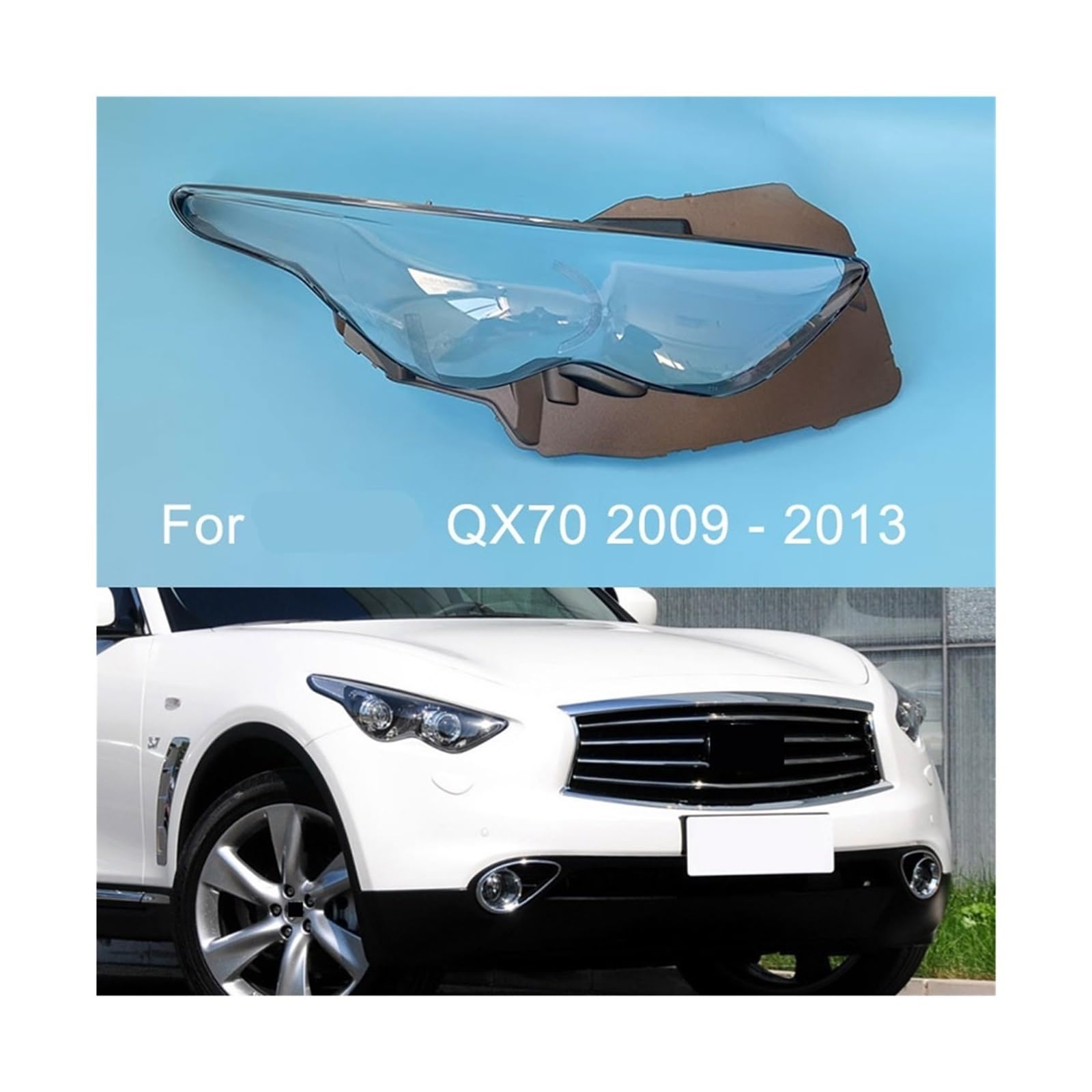 Kompatibel for Infiniti QX70 FX35 2009–2013 Auto Scheinwerfer Abdeckung Lampe Shell Maske Objektiv Scheinwerfer Fall(Left) von BDGYJGFE