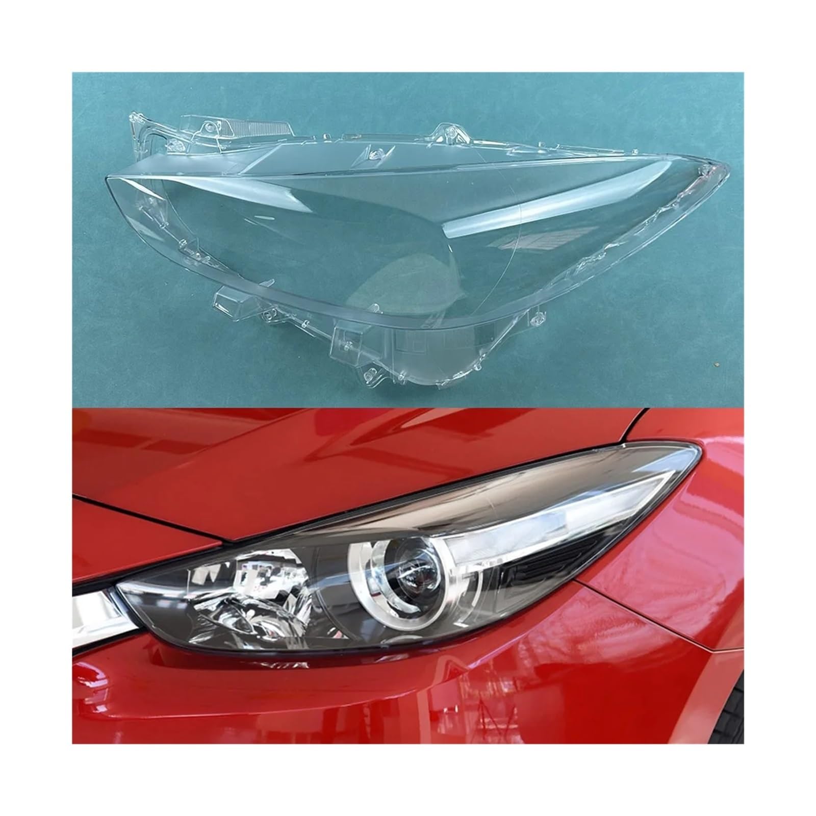 Kompatibel for Mazda 3 Axela 2017 2018 2019. Scheinwerferabdeckung, transparente Scheinwerferschale aus Plexiglas, ersetzt den Original-Lampenschirm.(LOW Left) von BDGYJGFE