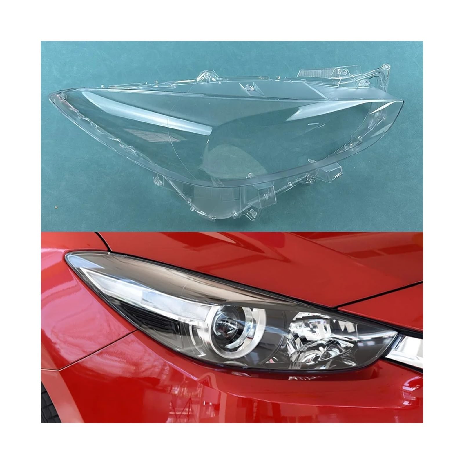 Kompatibel for Mazda 3 Axela 2017 2018 2019. Scheinwerferabdeckung, transparente Scheinwerferschale aus Plexiglas, ersetzt den Original-Lampenschirm.(LOW Right) von BDGYJGFE