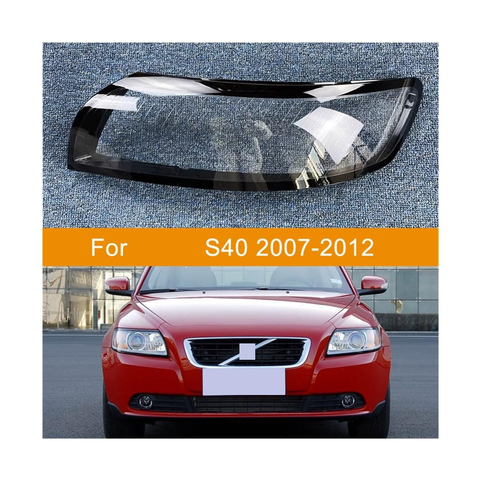 Kompatibel for Volvo S40 2007 2008 2009 2010 2011 2012. Scheinwerferlinsenabdeckung, transparenter Lampenschirm, Scheinwerferschale, Glas, Original-Lampenschirm.(Right) von BDGYJGFE