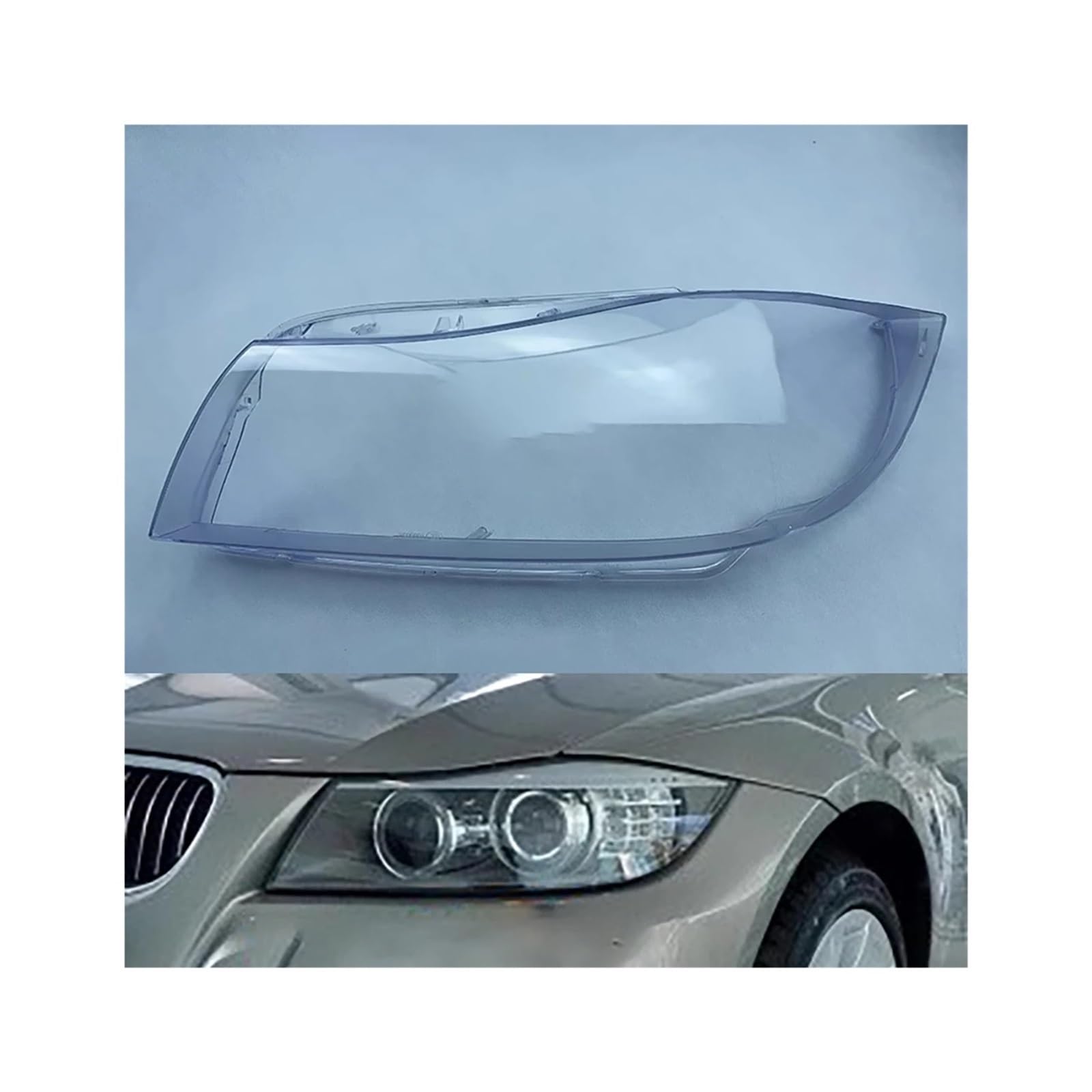 Kompatibel mit BMW 3er E90 2005-2012, Halogen-Autoscheinwerferabdeckung, Lampenabdeckung, Lampenschirm, Lampenglaslinse, Gehäuse, Auto-Lichtkappen(LOW Left) von BDGYJGFE