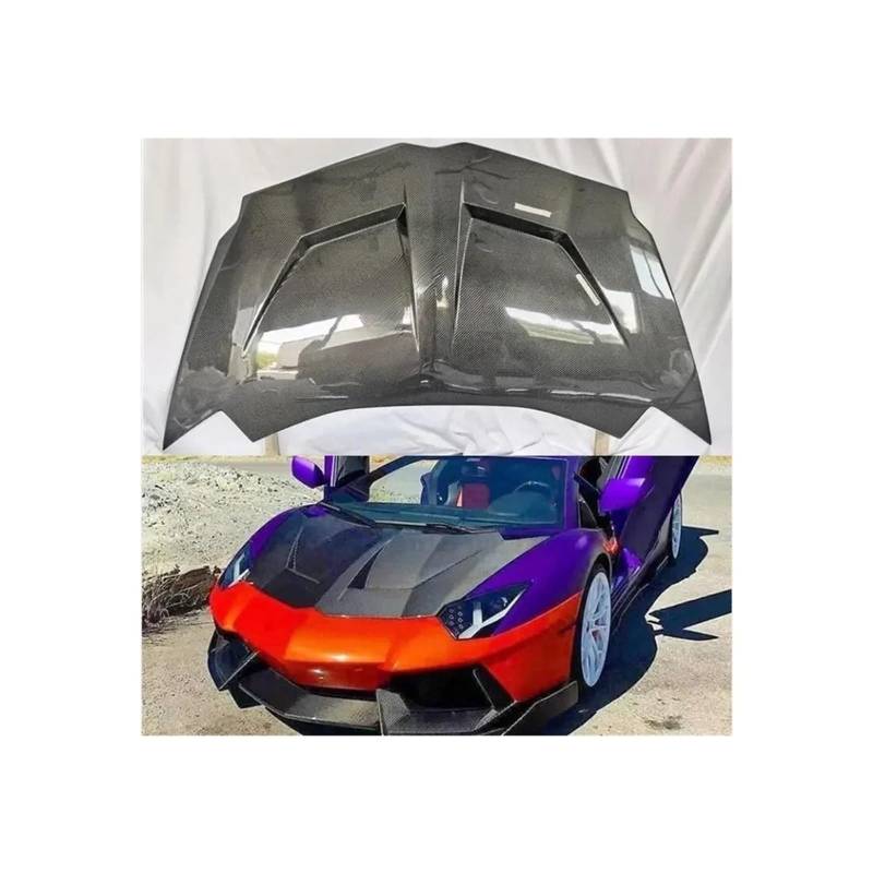 Kompatibel mit Lamborghini Huracan LP610 LP580 2014–2020, Carbon-Fiber-Frontstoßstange, Motorhaube, Motorhauben-Entlüftungsabdeckung, Body Kit(Double-sided carbon) von BDGYJGFE