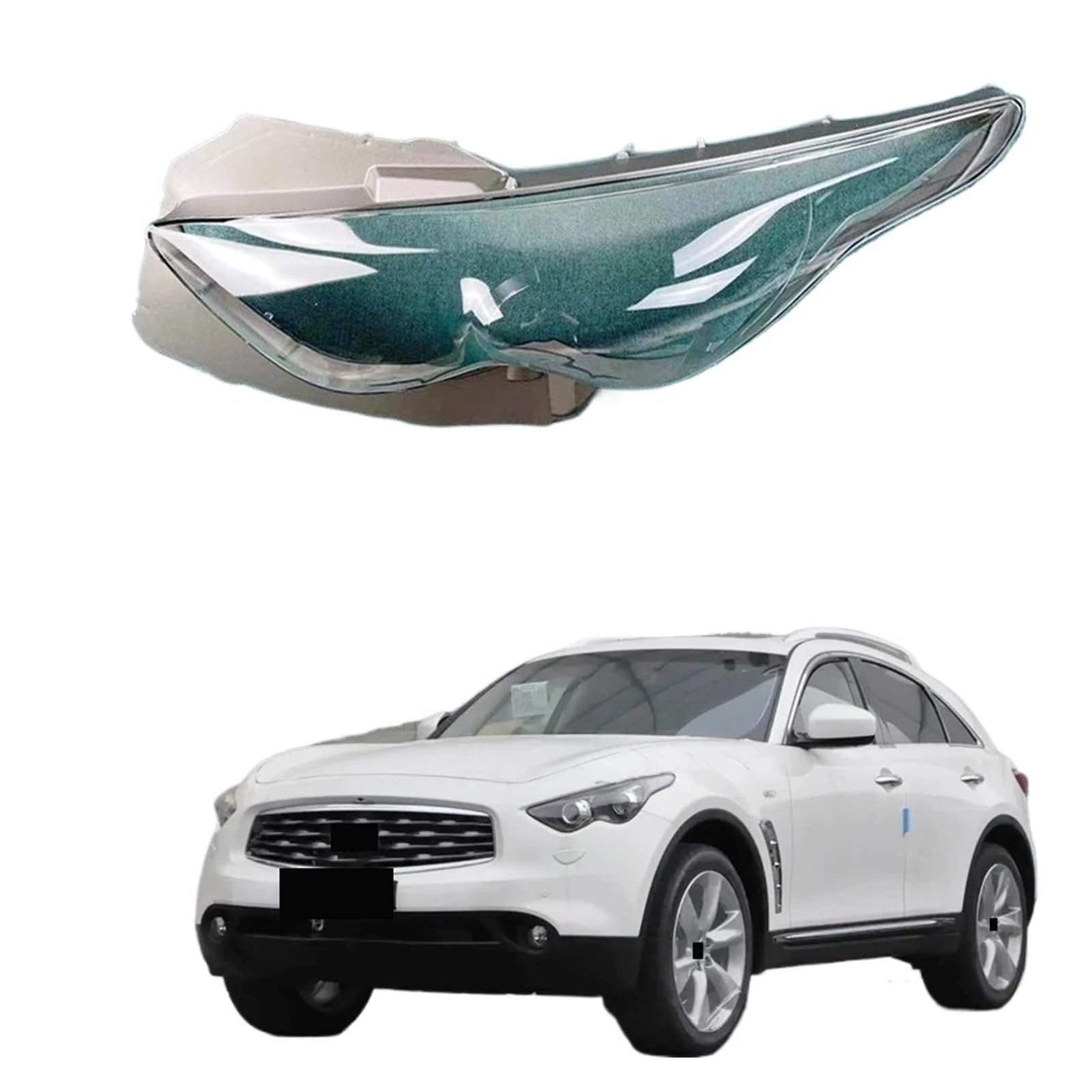 Lichtkappen Kompatibel for Infiniti FX35 FX50 2009 2010 2011 2012 2013 Autoscheinwerferabdeckung Transparenter Lampenschirm Lampengehäuse Glaslinsenschale(Left and Right) von BDGYJGFE