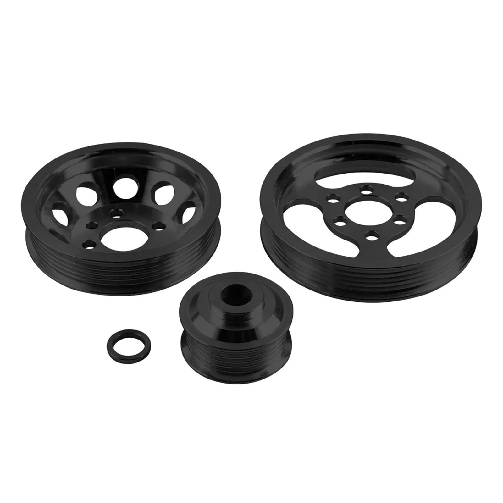 Set 3 Stück Auto-Verschleißteile Billet-Aluminium-Kurbelwelle Kurbelriemenscheibe kompatibel for VW Golf GTI kompatibel for Jetta Bettle 99–05 1,8 T 2,0 l 20 V(Black) von BDGYJGFE