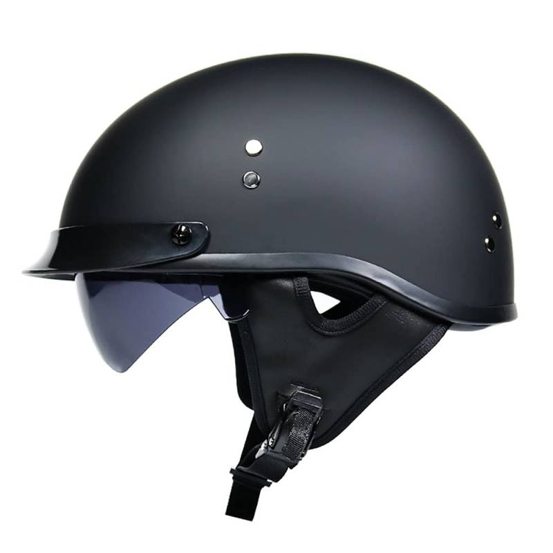 Halbschalenhelm mit Ece Jethelm Retro mit Visier Motorrad-Helm Brain-Cap Halbschale Retro Roller Helm Moped Halbschale Scooter-Helm Retro Half Helm ​für Cruiser Chopper von BDTOT