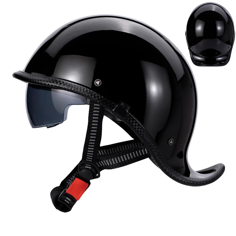 Retro Motorrad Halbhelme Deutscher Stil Motorradhelm Jethelm mit Visier Halbschalenhelm mit ECE Roller Mofa Offenem Helm Cruiser Chopper Moped Scooter Helm für Herren und Damen von BDTOT