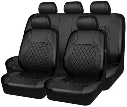 Auto Sitzbezügesets für Audi Q7 4M (5seats),Leder Sitzschoner Schonbezug Wasserdichter Atmungsaktiv Bequem Autositzkissen Innenraum Zubehör,A/Black von BDVIK