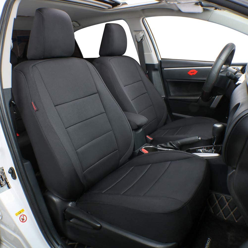 BDWXJP Autositzbezüge Komplettset Leder für FIAT 500 (2013+), Auto Sitzschoner Set Schonbezüge Autositz Autositzbezüge Sitzauflagen Sitzschutz Comfort Zubehör,A/BLACK von BDWXJP