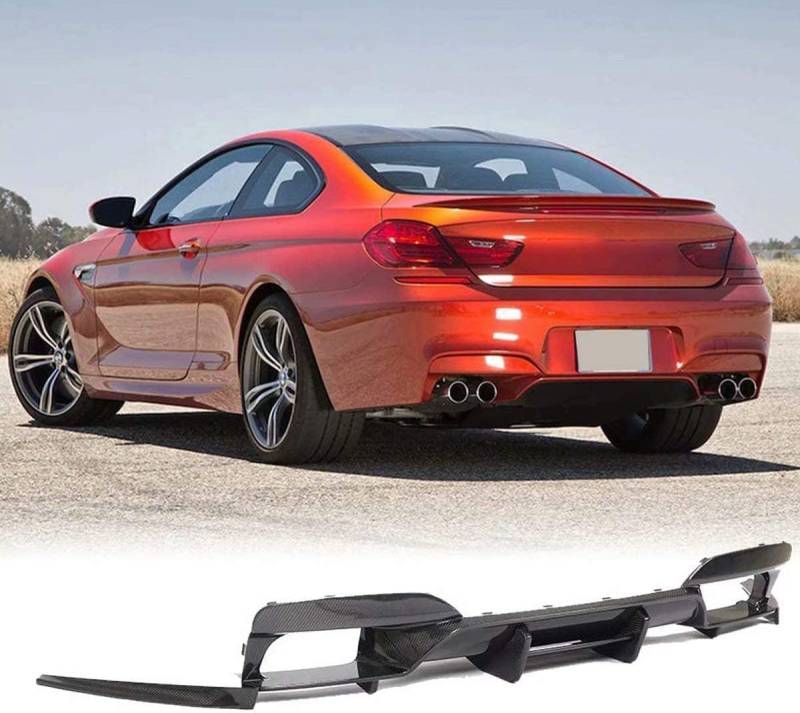 Auto Heckstoßstange Lippe Diffusor, für BMW F06 F12 F13 M6 2013-2019 Heck Stoßstange Auspuff Spoiler Anti-Crash Chassis Schützen Heckspoiler Außen Zubehör von BEABAG