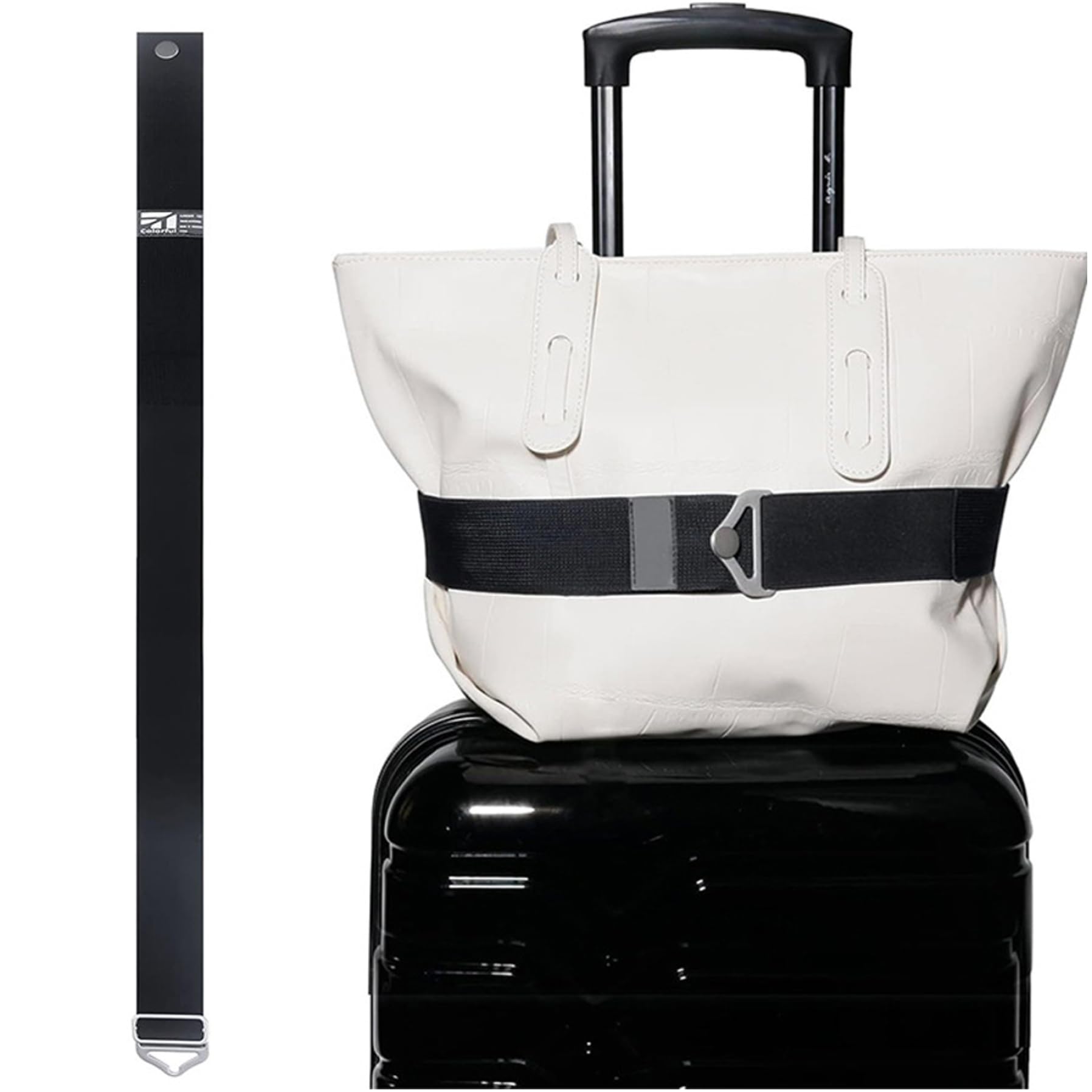 Reisegürtel für Gepäck, 2-in-1-Verstellbarer Gepäckgürtel, 59 langer elastischer Koffergurt mit Metallschnalle, Gepäckriemen für Koffer Flughafen Zugreisen, Gepäckgurt von BEAHING