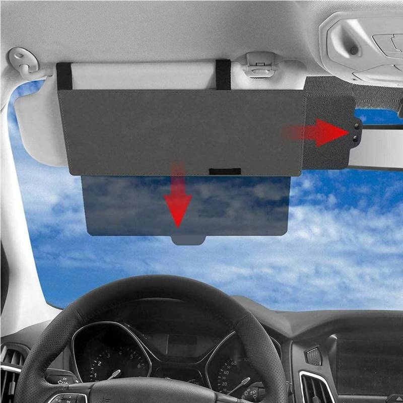 Sun Visor Extension, Auto Sonnenschutz, Anti-Blend-Sonnenvisor, Verlängerungsfenster Sonnenvisor, Autozubehör Innenraum für den Fahrer und Passagier vorne (transparent), 1 von BEAHING