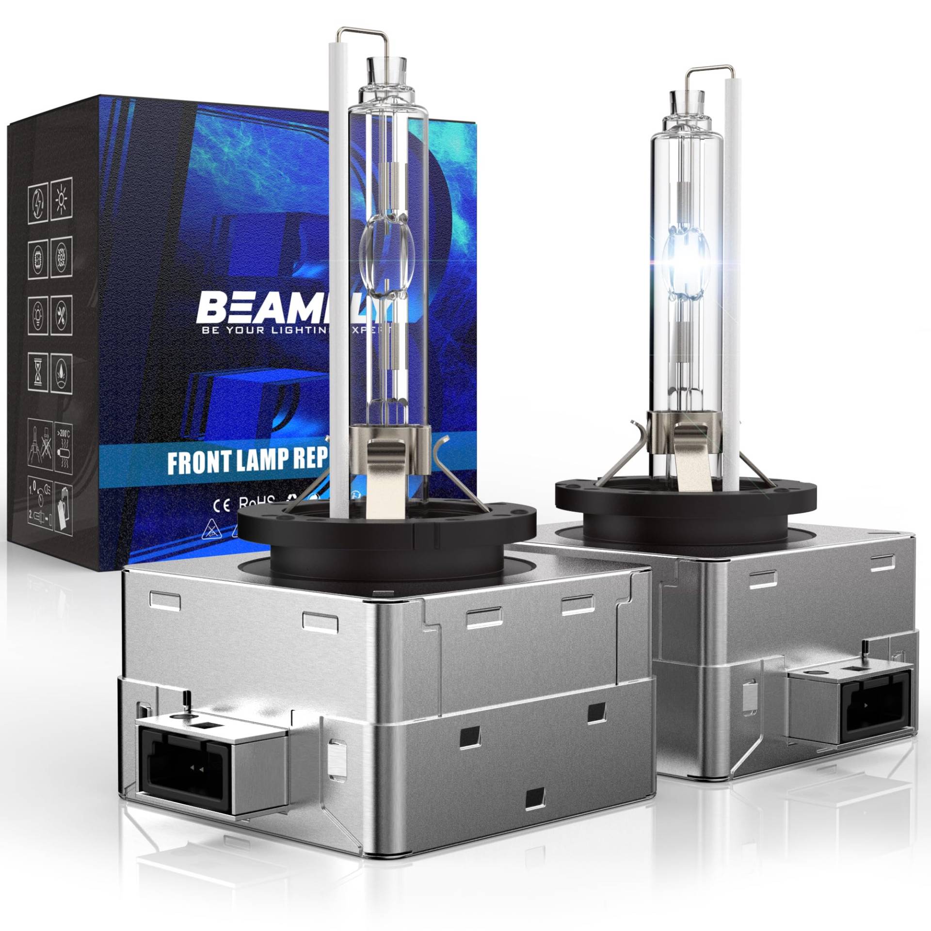 BEAMFLY D1S Xenon-Leuchtmittel, 4500 lm, HID-Umrüstsatz für Autoscheinwerfer, 6000 K, weißes Licht von BEAMFLY