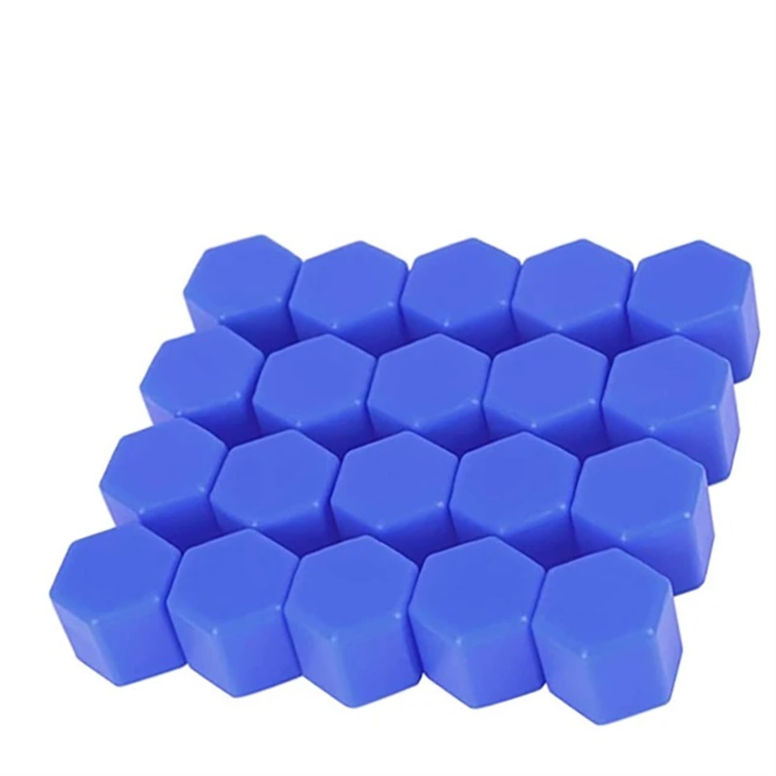 20 Stück 17/19/21 mm Automuttern Kieselgelabdeckungen Radmuttern Schraubenbolzen dekorative Reifenradschraubkappe Radmutterkappen Anti-Rost (Farbe: Blau, Größe: 15 mm) von BEAUIY