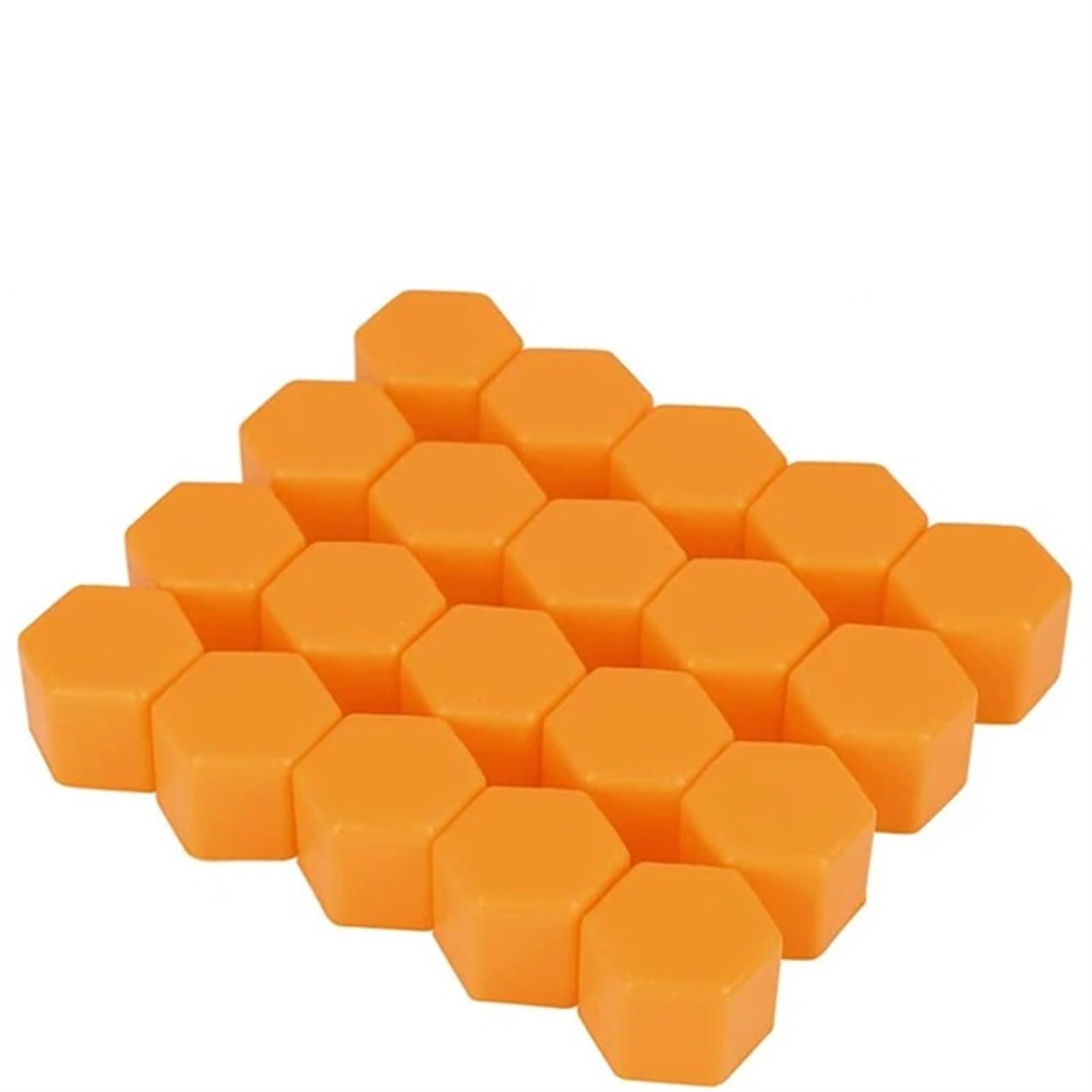 20 Stück 17/19/21 mm Automuttern Kieselgelabdeckungen Radmuttern Schraubenbolzen dekorative Reifenradschraubkappe Radmutterkappen Anti-Rost (Farbe: Orange, Größe: 15 mm) von BEAUIY