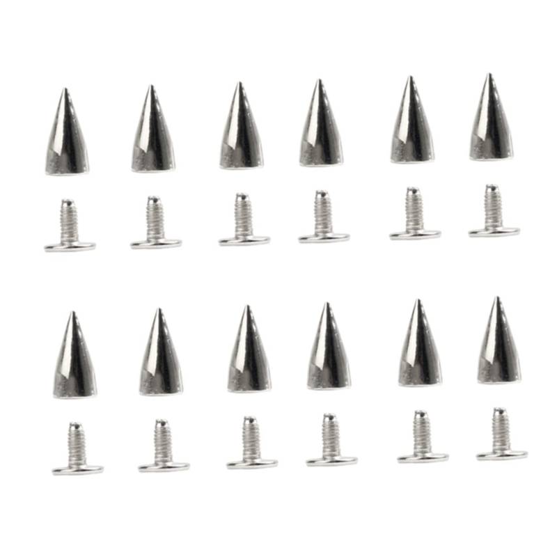 BEBEMOKO 20 Stück Schraubverschluss Spike, Kegel, runde Nieten, Nagelverschlüsse für DIY-Schuhe, Taschen, Gürtel und Kleidungsstücke, ideal für Punk-Lederhandwerksprojekte von BEBEMOKO