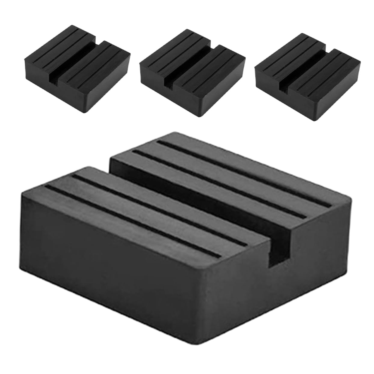 BEBEMOKO 4 Stück Gummiblock Wagenheberständer Hebekissen Für Wagenheber Wagenheberauflagen Für Anhänger Pinch Weld Jack Pad Unterlage Für Wagenheber Gummiklinkenauflage Jack-Lift-pad Black von BEBEMOKO