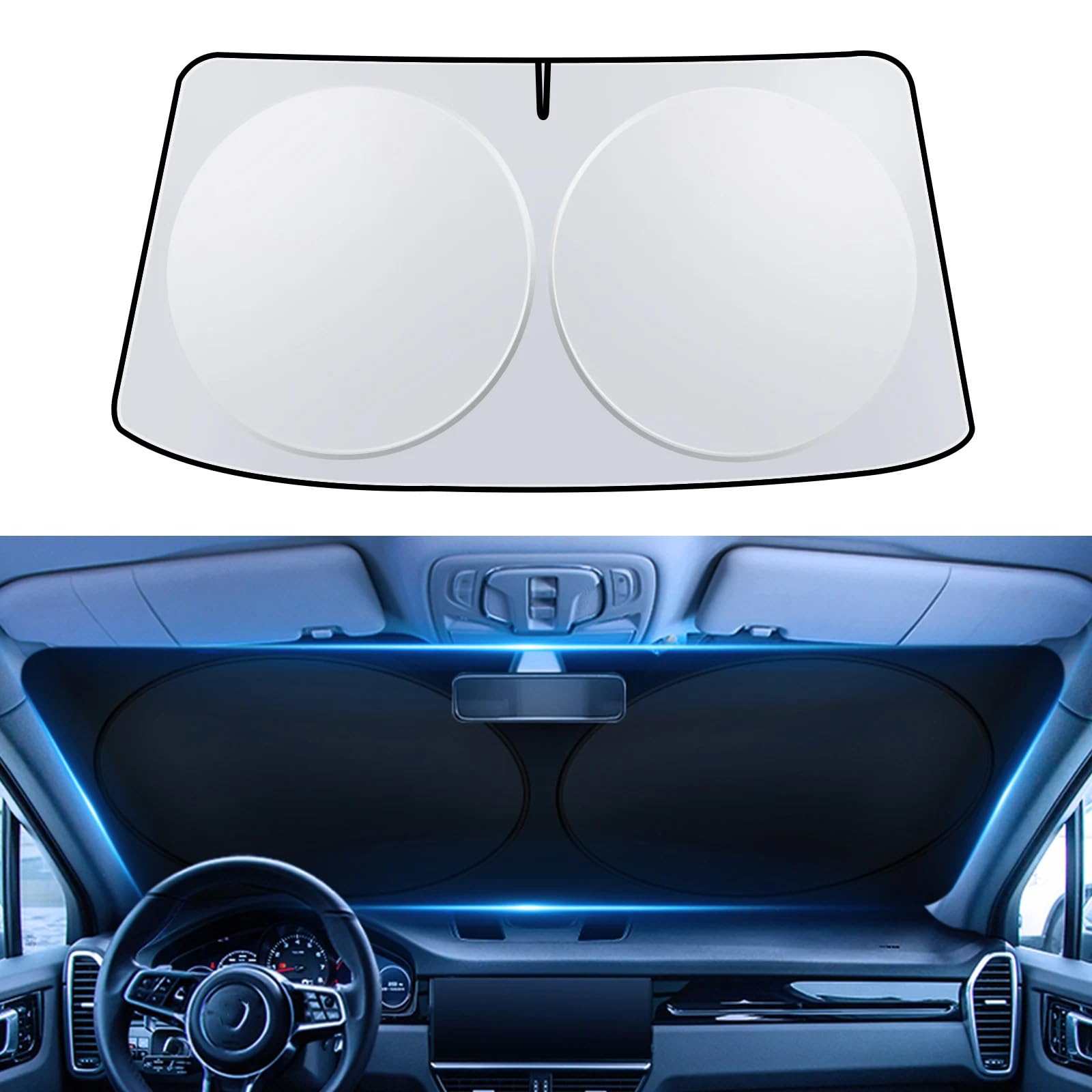 BEDPET Auto Sonnenschutz Frontscheibe, für FIAT 500 500l 500s 500x/Fiat Tipo 2015-2020 Faltbarer Sonnenschutz Auto Windschutzscheibe Sonnenschirm von BEDPET