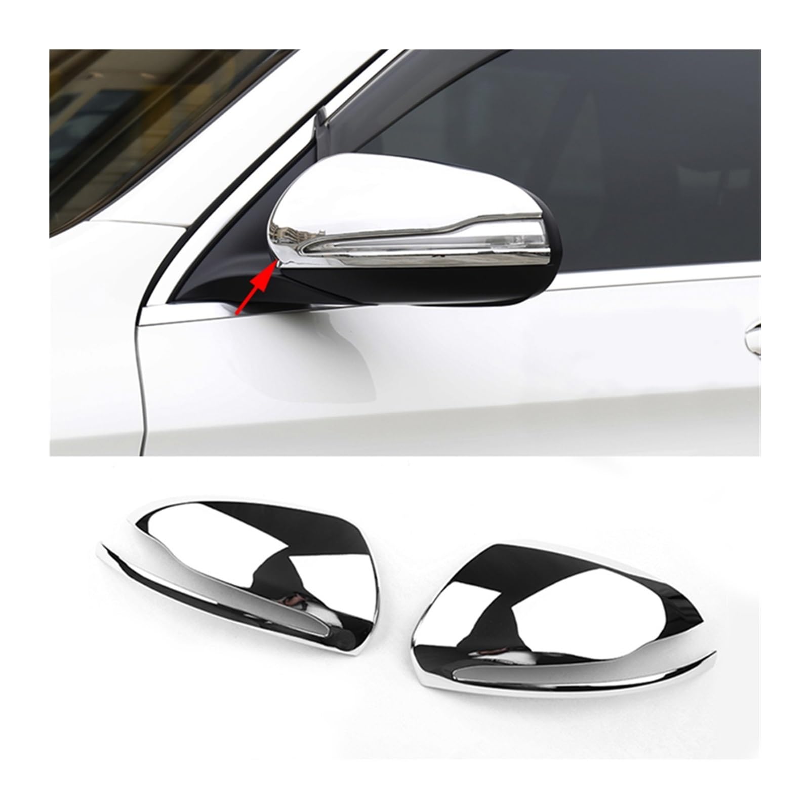 Auto Seitenspiegel Flügelspiegel Rückansicht Abdeckung Trim für -Für Benz CES GLC Klasse W205 X253 W222 W213 15-19 Interieur Zubehör Auto Innenraum(Bright silver) von BEEBY