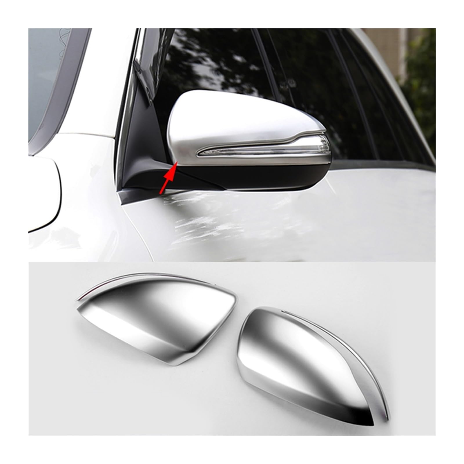 Auto Seitenspiegel Flügelspiegel Rückansicht Abdeckung Trim für -Für Benz CES GLC Klasse W205 X253 W222 W213 15-19 Interieur Zubehör Auto Innenraum(Matte silver) von BEEBY