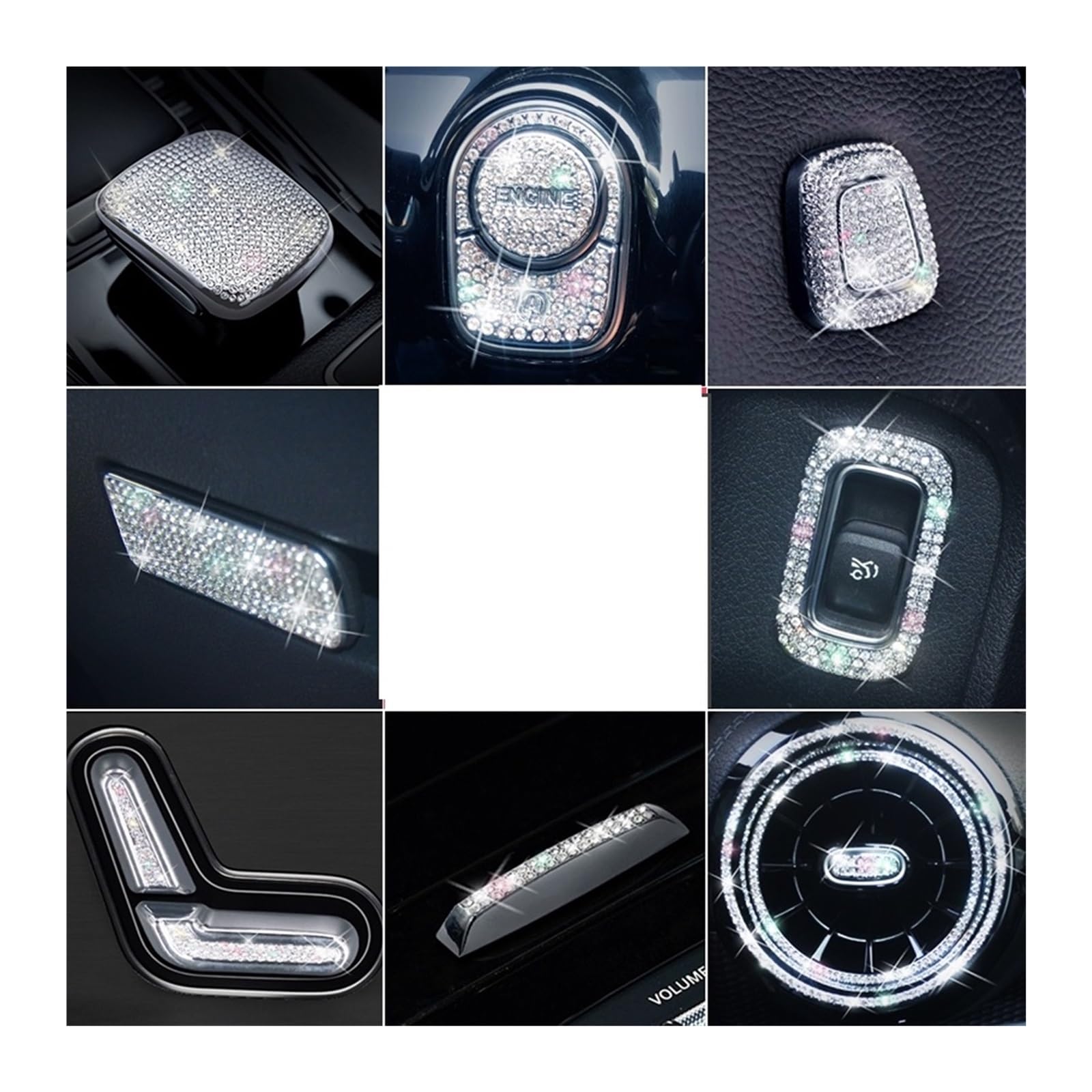 Automobil-Innenraumrenovierung Diamant-Komplettset Dekoration Für -Für Benz X247 2020–2023 GLB200 GLB220 GLB250 Serie Interieur Zubehör Auto Innenraum(Rearview mirror1) von BEEBY