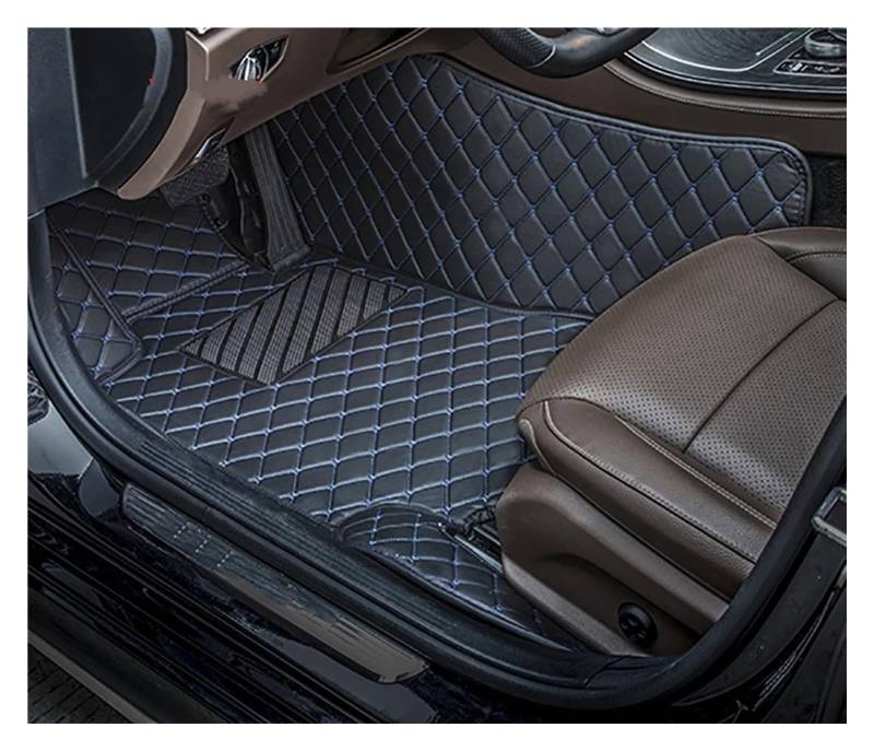 Autoteppich Benutzerdefinierte Auto-Bodenmatte Für Peugeot Für 3008 GT-Linie, Alle Modelljahre Auto-Teppiche Teppich Steg-Teppich Zubehör Styling Innenausstattung Auto Fußmatten(Black blue,For Driver) von BEEBY