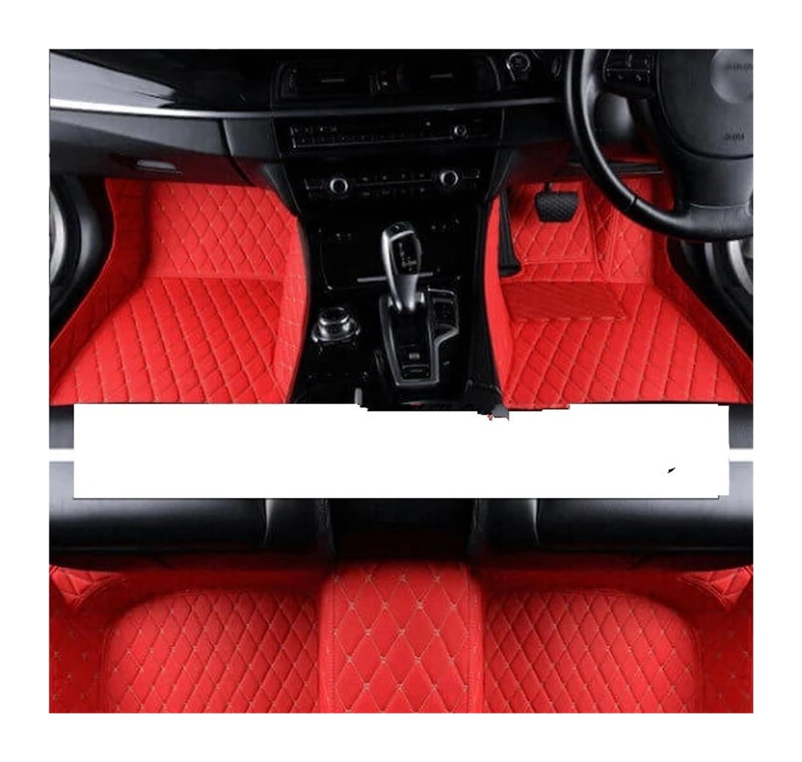 Autoteppich Maßgeschneiderte Leder-Auto-Fußmatten Für Toyota Für Auris E180 2012 2013 2014 2015 2016 2017 2018 Teppiche Teppiche Fußpolster Zubehör Auto Fußmatten(Rot,RHD) von BEEBY