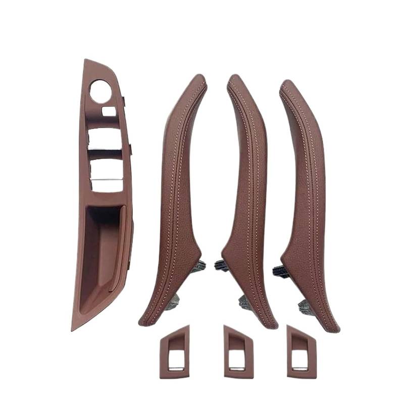 Innen Autoinnentürgriffe Auto Innen Leder Innentür Griff Panel Pull Trim Abdeckung 5 Series Für F10 Für F11 Für F18 Türgriff Innenraum(LHD Red Brown) von BEEBY