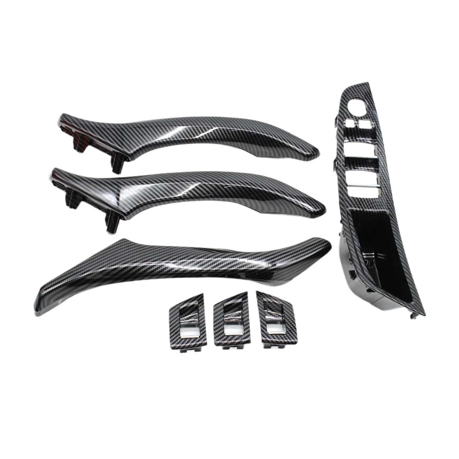 Innen Autoinnentürgriffe Carbon Fiber Auto Innen Tür Griff Pull 7 Set Für 5 Series Für F10 Für F11 Für 520i Für 523i Für 525i Für 528i Für 530i Für 535i Türgriff Innenraum(RHD Assembly Set) von BEEBY