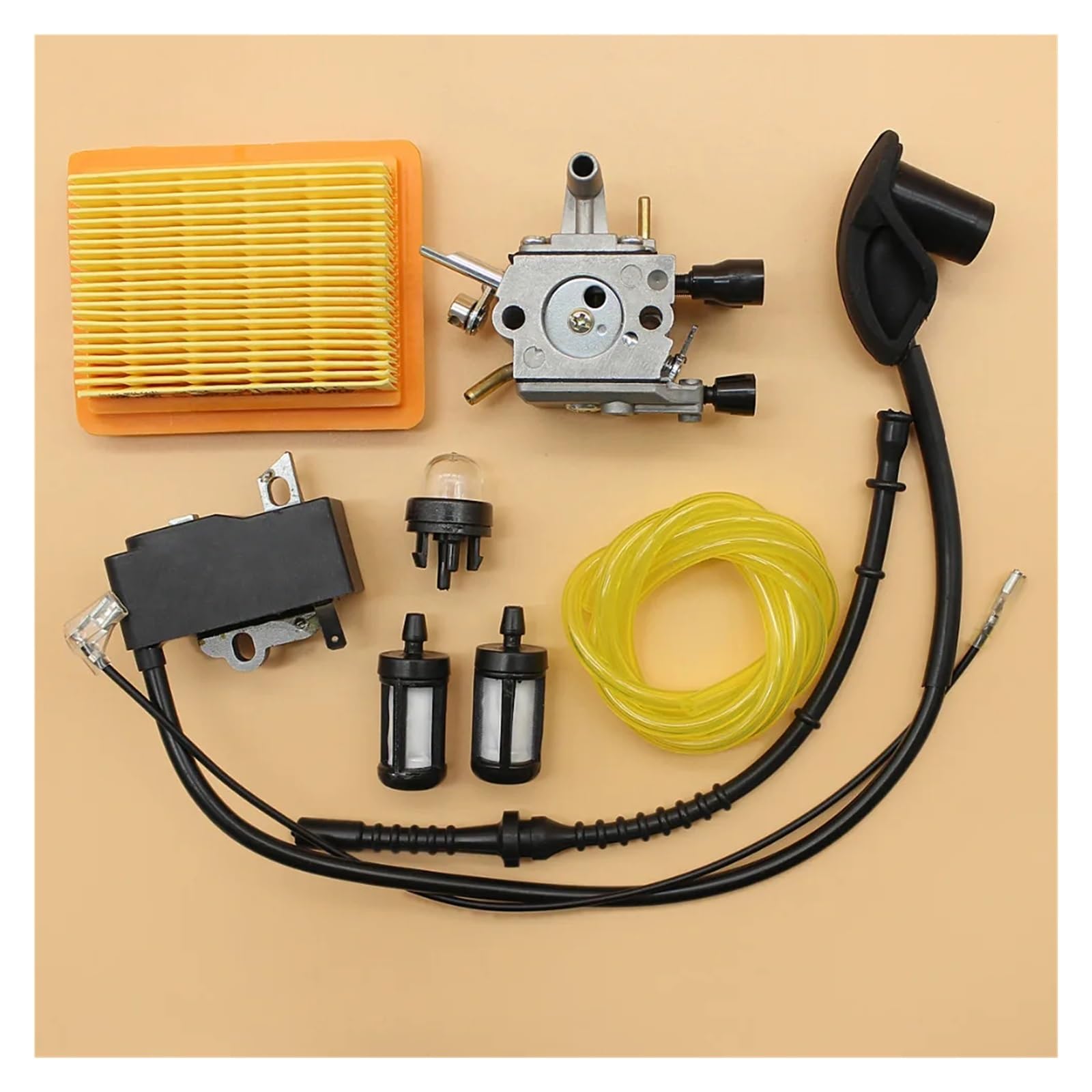 Vergaser Zündspule Primer Birne Luftfilter Kraftstoff Schlauch Tune Up Kit Für FS120 FS200 FS250 Trimmer Freischneider Zündeinheit Zündspule Zündungen von BEEBY