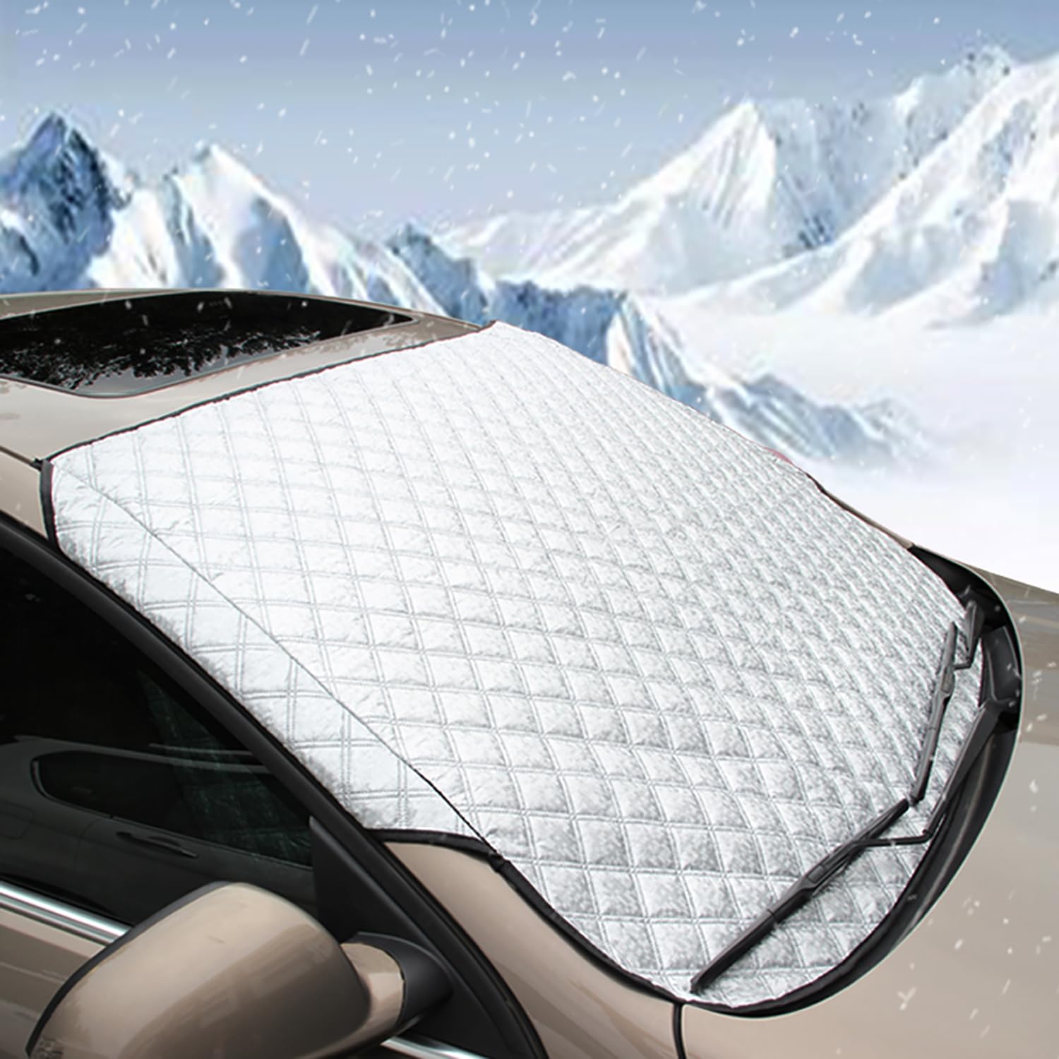 BEEWAY Sonnenschutz Auto Frontscheibe, Ultra-Dick Scheibenabdeckung Auto Windschutzscheiben Abdeckung Sonnenblende Wintergegen Schnee EIS Frost Sonne UV Staub Wasserbeständig(140 x 90cm) von BEEWAY