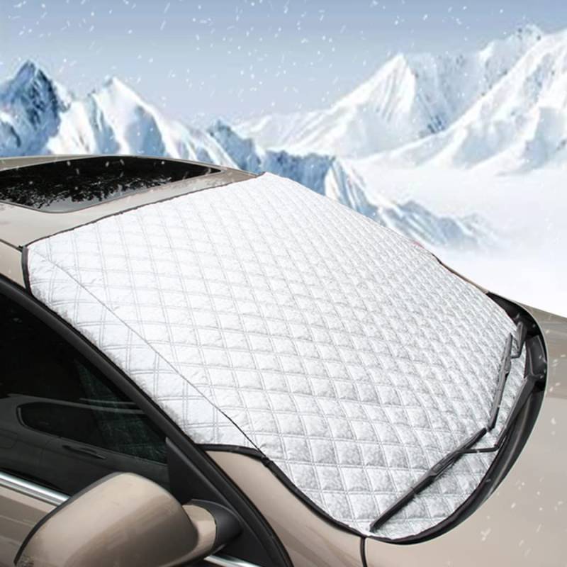 BEEWAY Auto Frontscheibenabdeckung, Ultra-Dick Scheibenabdeckung Auto Windschutzscheiben Abdeckung Sonnenblende Wintergegen Schnee Eis Frost Sonne UV Staub Wasserbeständig(140 x 90cm) von BEEWAY