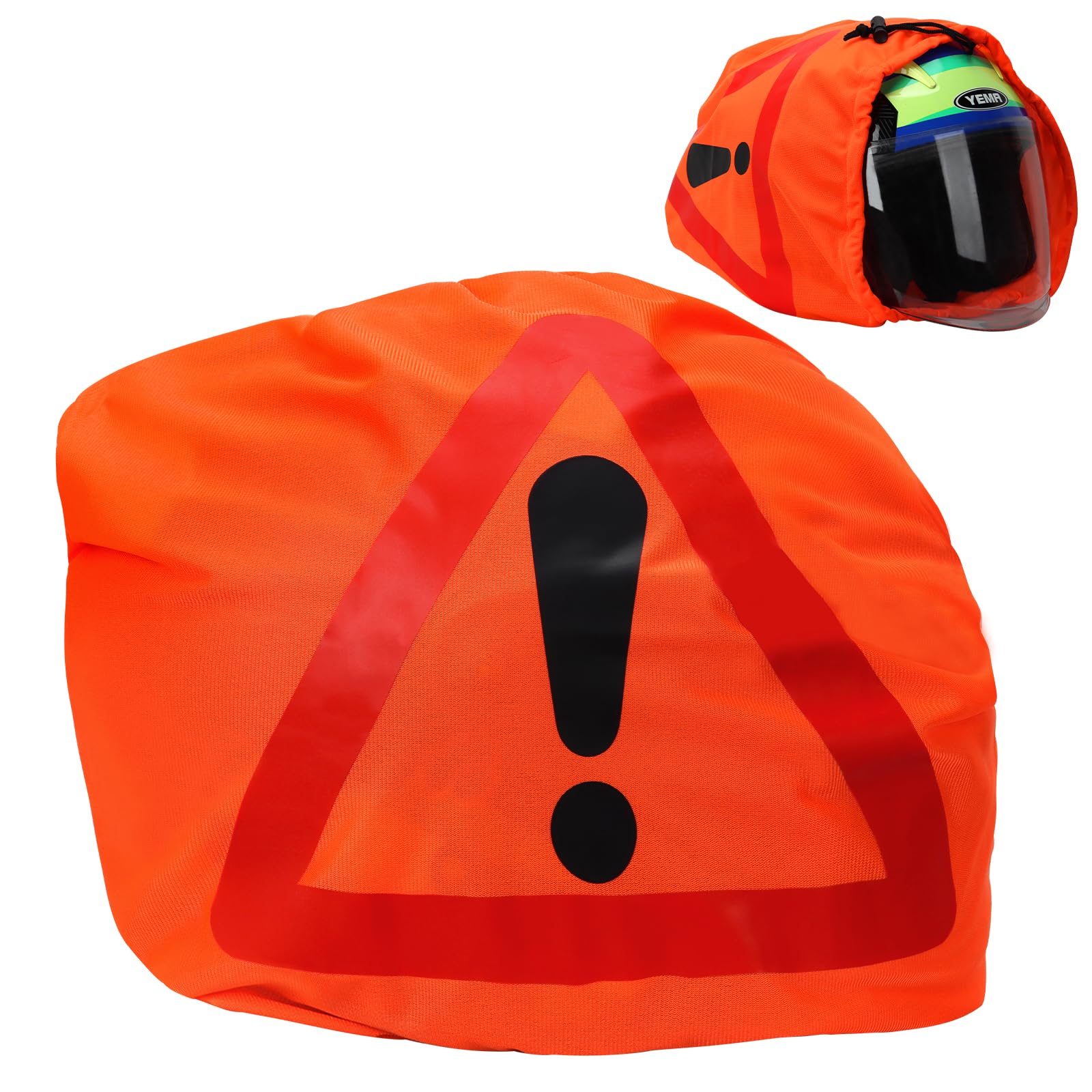 BEIMEIII Warndreieck Motorrad Helm Erste Hilfe Pannendreieck Motorrad Warndreieck Helmüberzug 46 * 43cm Motorradhelm Helmbeutel für Unfallsicherung Unfallstelle Gefahrenstellen Kennzeichnung (Orange) von BEIMEIII