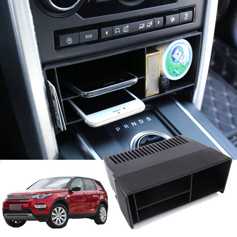 DIYUCAR Für Discovery Sport 2015 2016 2017 2018 2019 Auto Kunststoff Mittelkonsole Multifunktionsablage Box Telefonablage Zubehör von DIYUCAR